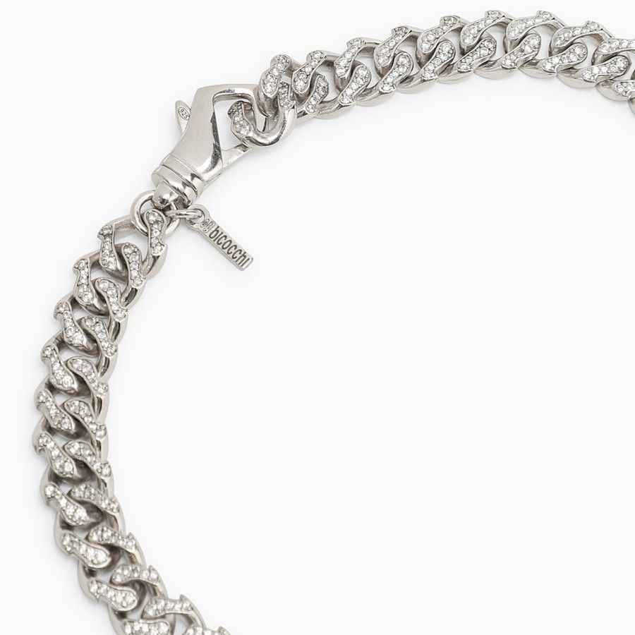 Emanuele Bicocchi o1d2blof0225 Size: OS / Crystals Chain Necklace in Silver Size ONE SIZE - 4 Thumbnail