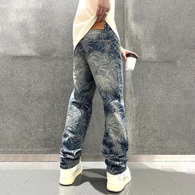 Denime × Vintage Graphic Jeans Straight Leg Baggy Denim Outwear Loosen Fit Size US 36 / EU 52 - 4 Thumbnail