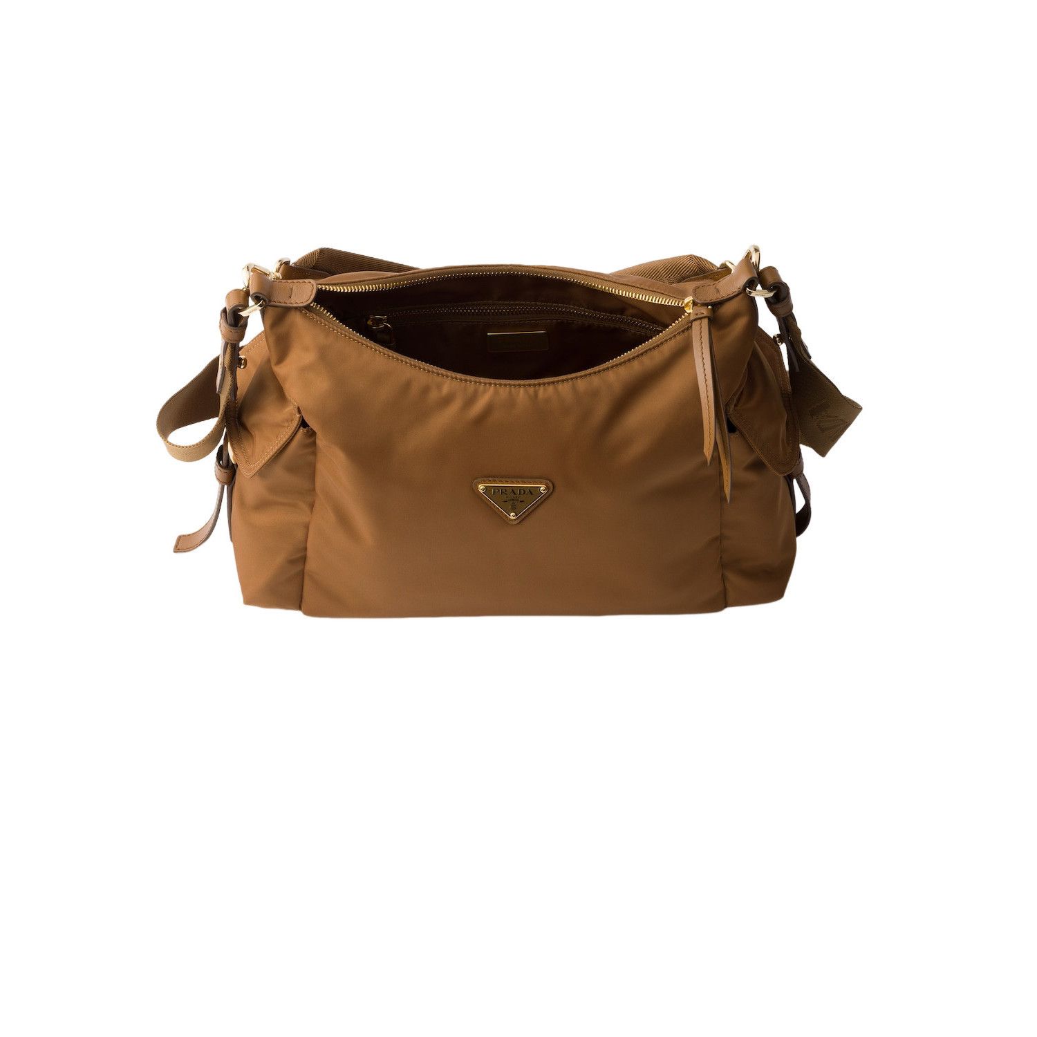 Prada PRADA Explore Large $2500 Brandy Re-Nylon Leather Shoulder B Size ONE SIZE - 4 Thumbnail