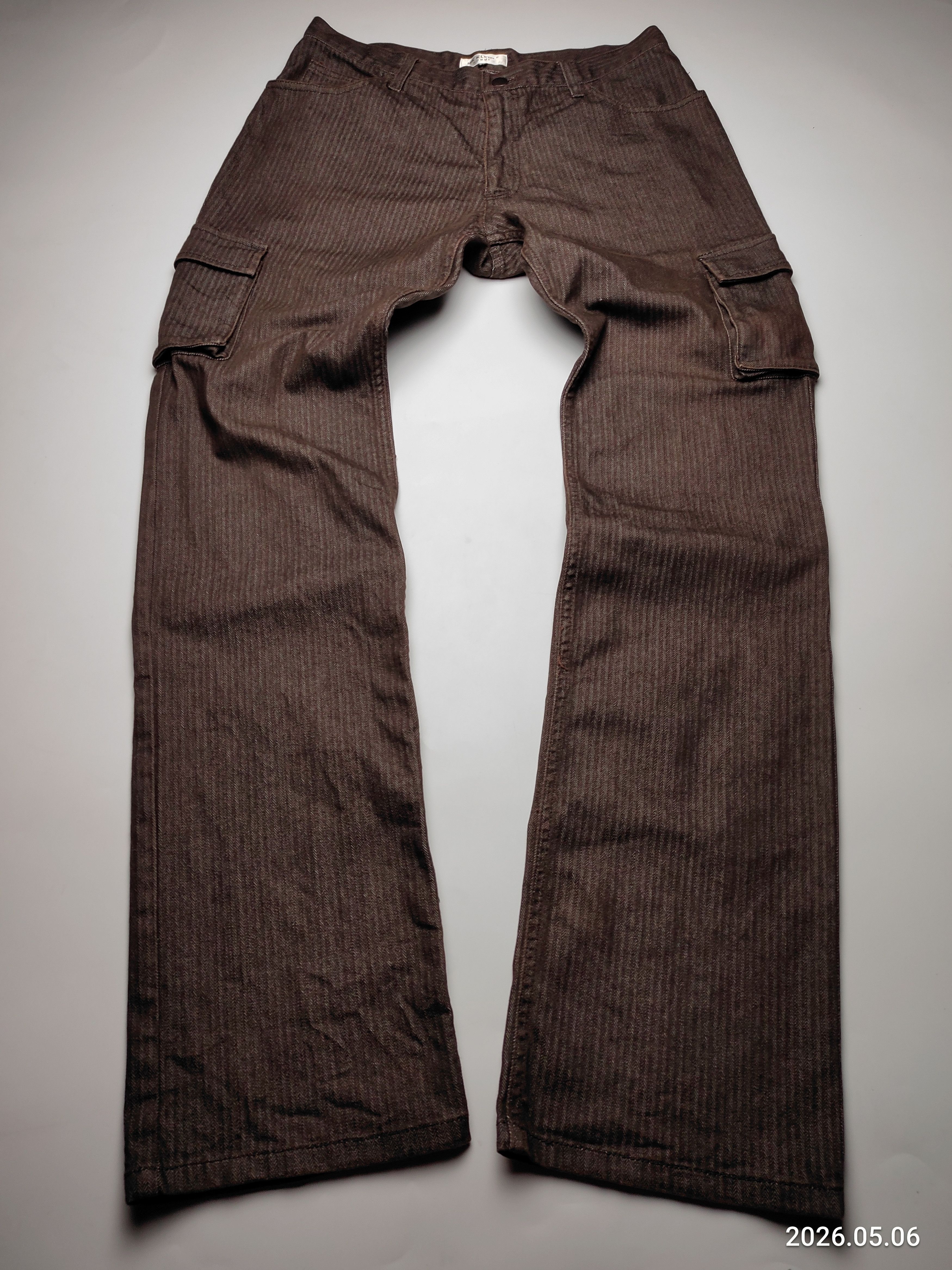 Japanese Brand MK Klein Multipocket Brown Denim cargo Pants Size US 29 - 1 Thumbnail