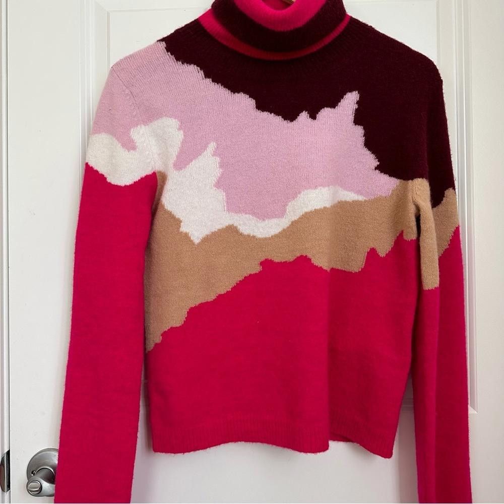 Designer IBLUES by MaxMara Label-cut Pink Turtleneck Sweater M Size M / US 6-8 / IT 42-44 - 2 Thumbnail