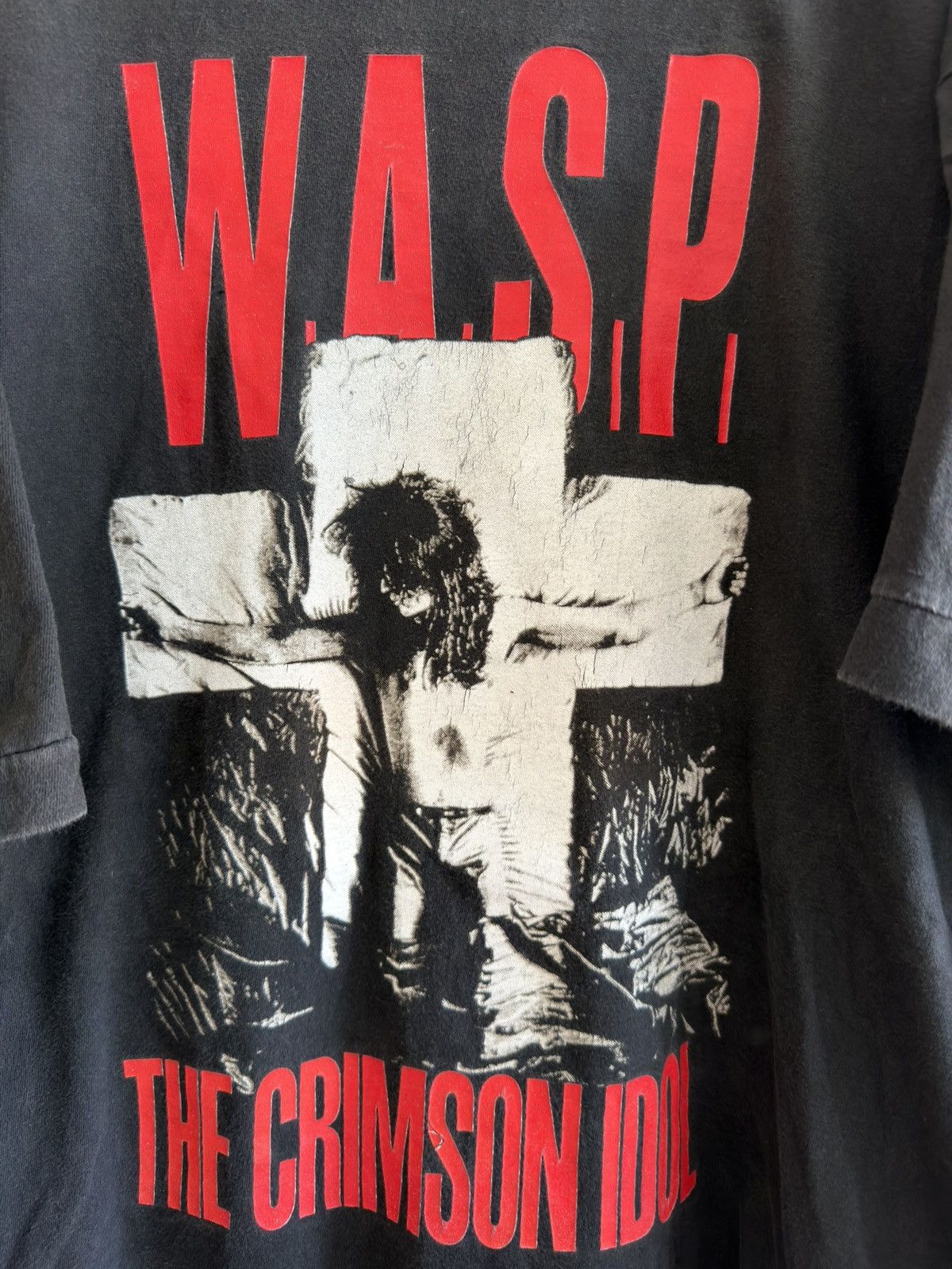 Band Tees *RARE* THE W.A.S.P 90s HEAVY METAL TOUR FRANCE CRIMSON IDOL Size US XL / EU 56 / 4 - 2 Thumbnail
