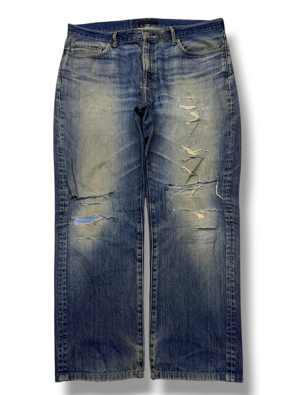 Uniqlo Vintage Uniqlo Japanese Denim Jeans | Loose Fit Straight W38 Size US 38 / EU 54 - 2 Thumbnail