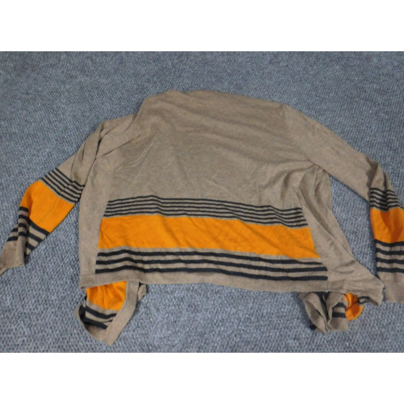 Vintage August Silk Cardigan Sweater Womens L Brown Open Crew Neck Casual Knit Winter Vintage: No Size L / US 10 / IT 46 - 7 Thumbnail