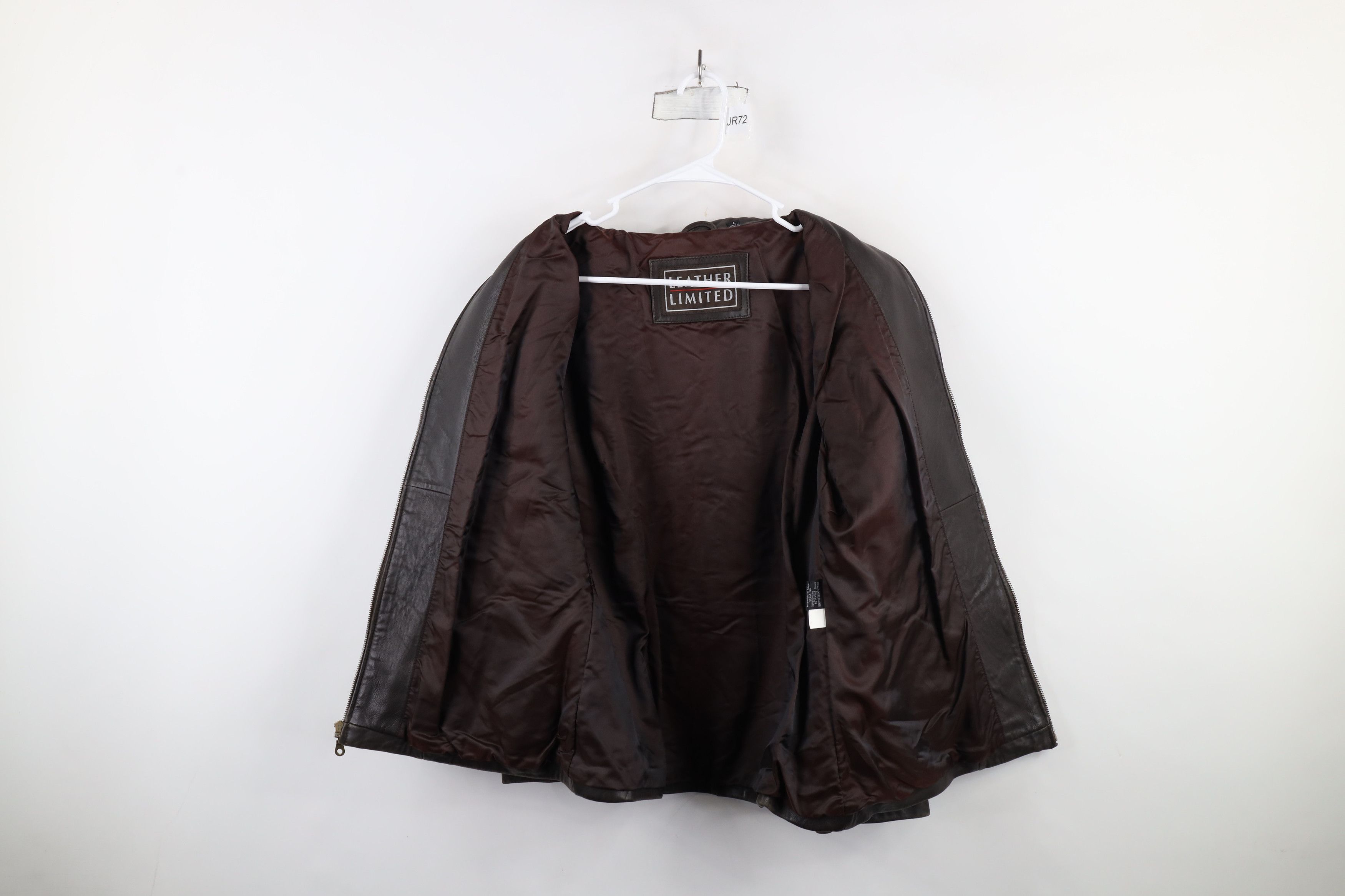 Vintage Vintage 90s Streetwear Leather Collared Zip Jacket Brown Size L / US 10 / IT 46 - 9 Thumbnail