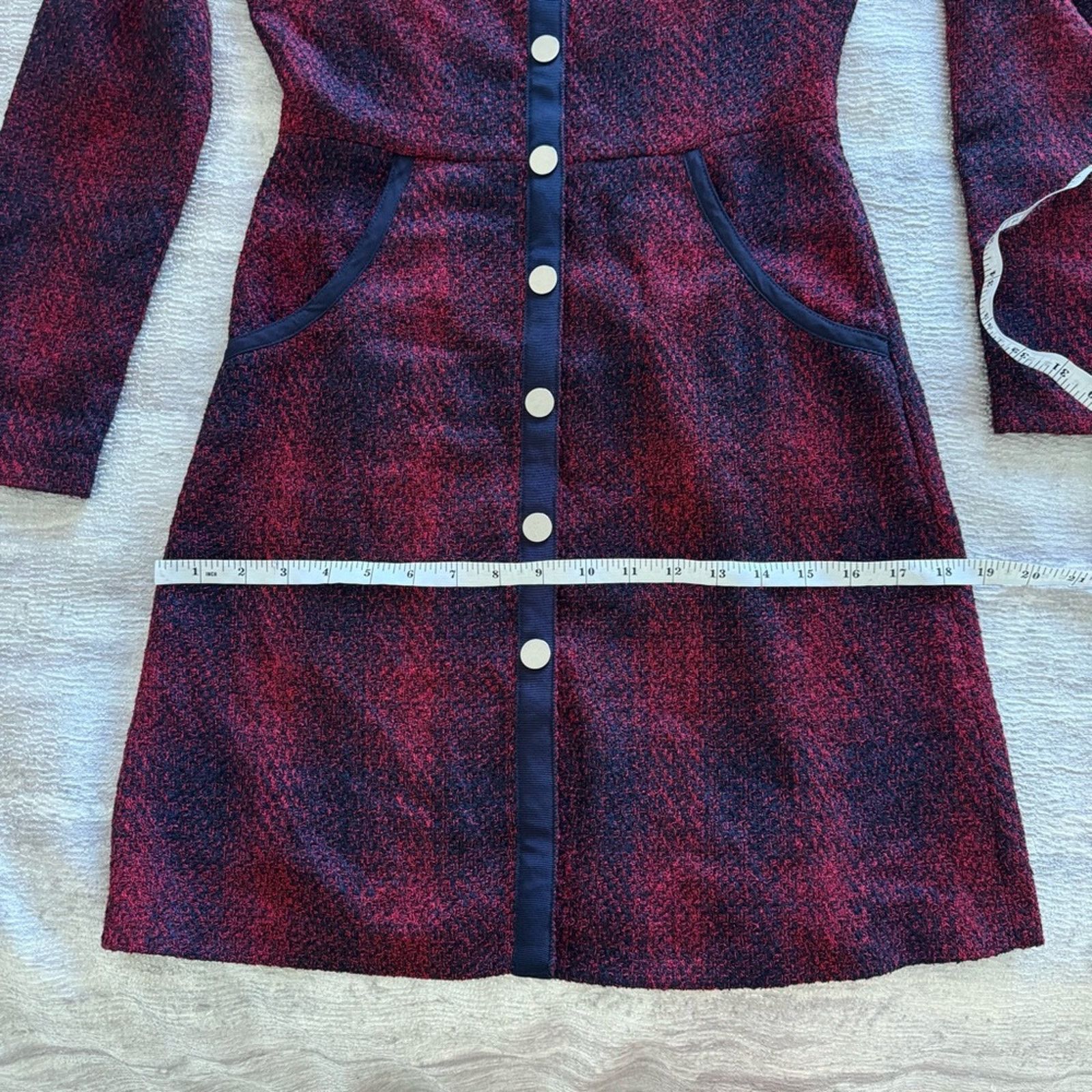 Maje NWT! Maje Red and Black Long Sleeve Dress, Size 2 Size XS / US 0-2 / IT 36-38 - 10 Thumbnail