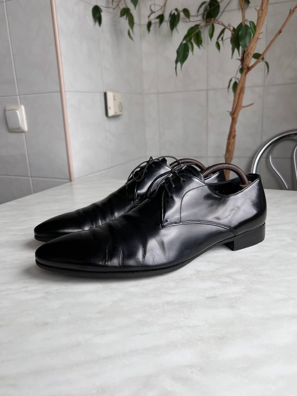 Vintage PRADA Leather Oxford Formal Dress Shoes Boots Black