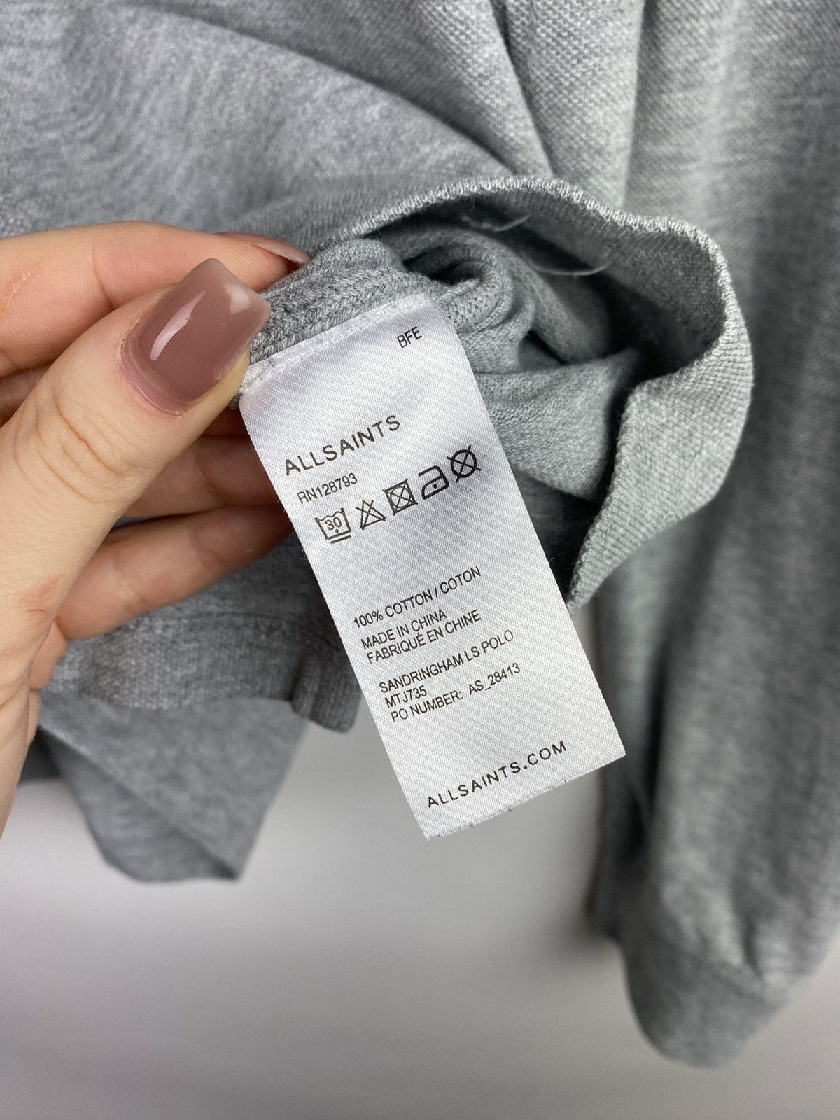 Allsaints Allsaints Sandringham Long Sleeve Men’s Polo Shirt Size M Size US M / EU 48-50 / 2 - 13 Thumbnail