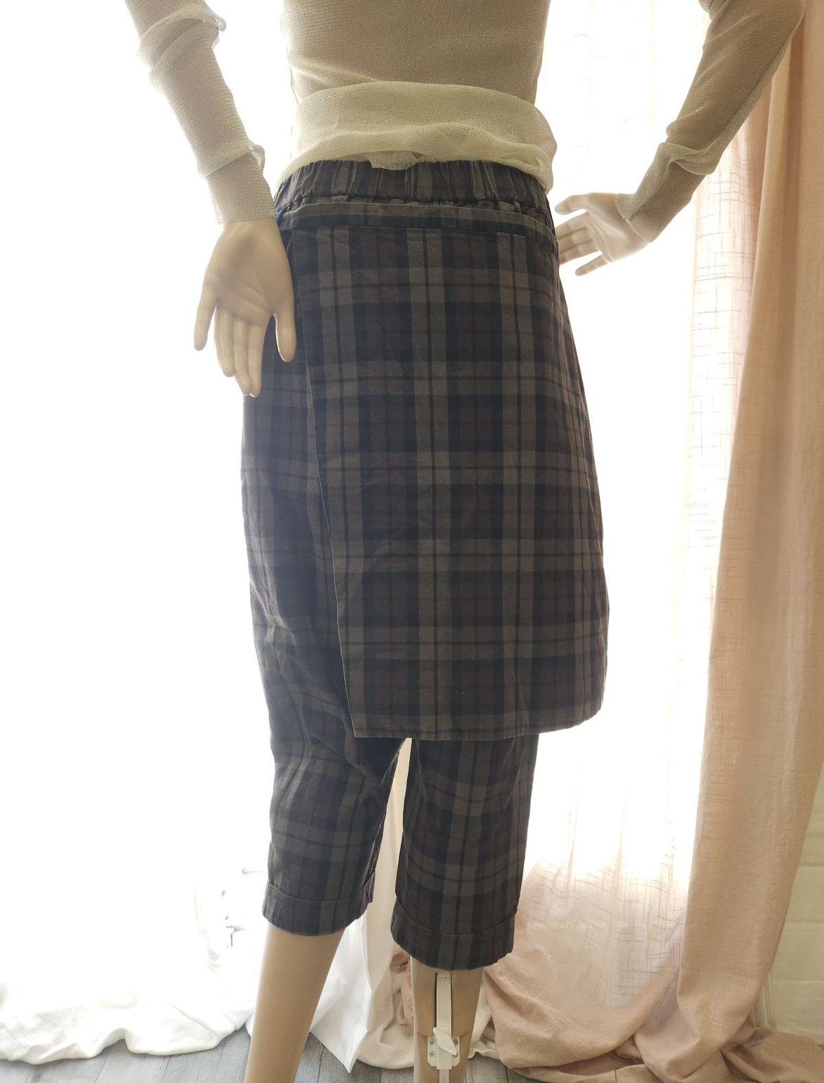 Vintage Rare Vintage Tie Wrap Skirt Cropped Pants Set By Whiplë Size 29" - 4 Thumbnail