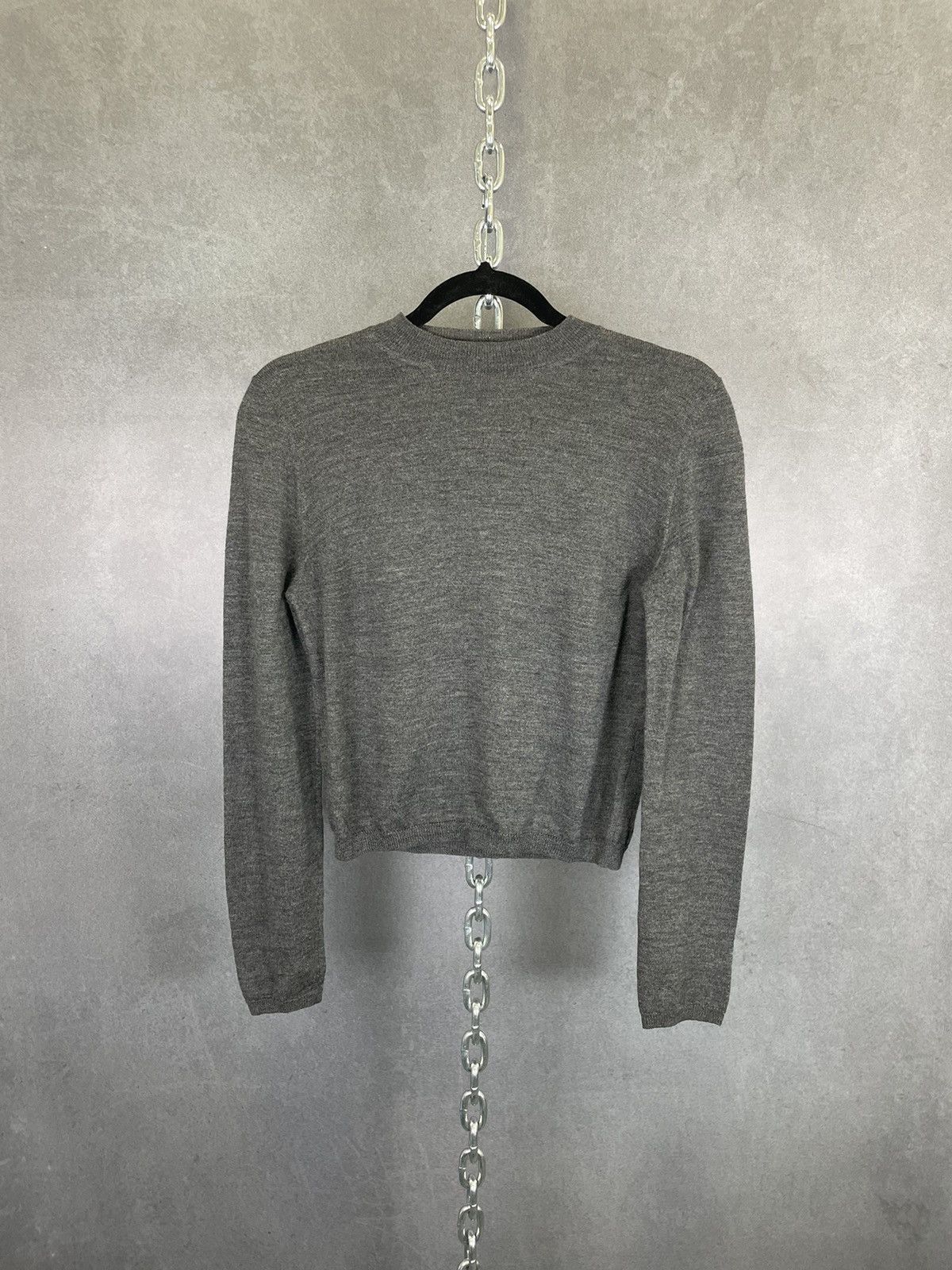 Image of Vintage Jil Sander Fitted Grey Wool Sweater Size 38, Women's