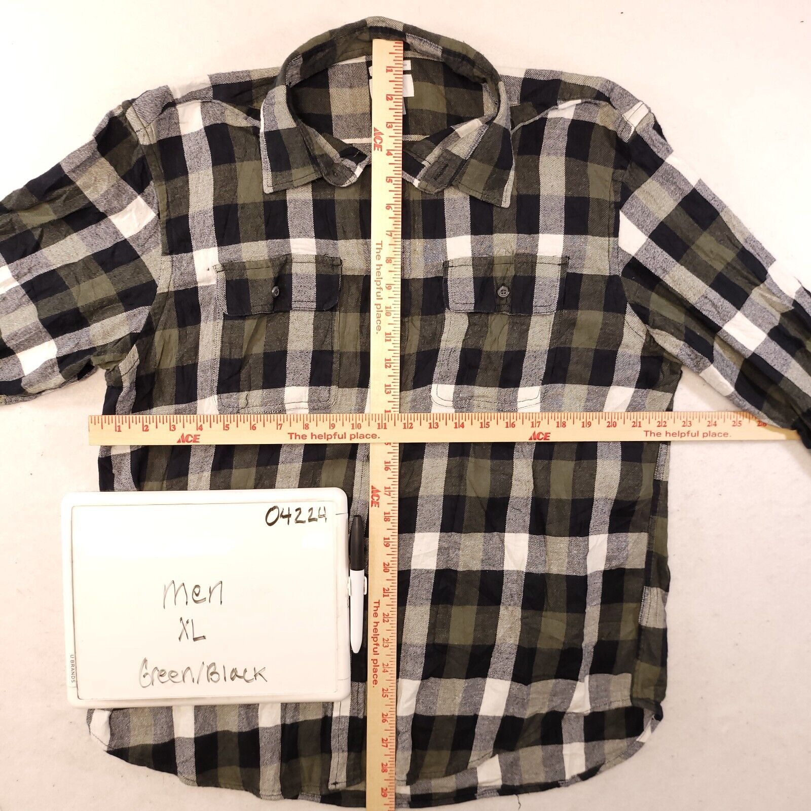 Old Navy Old Navy GIngham Flannel Shirt Mens Size XL Green Black Size US XL / EU 56 / 4 - 6 Thumbnail