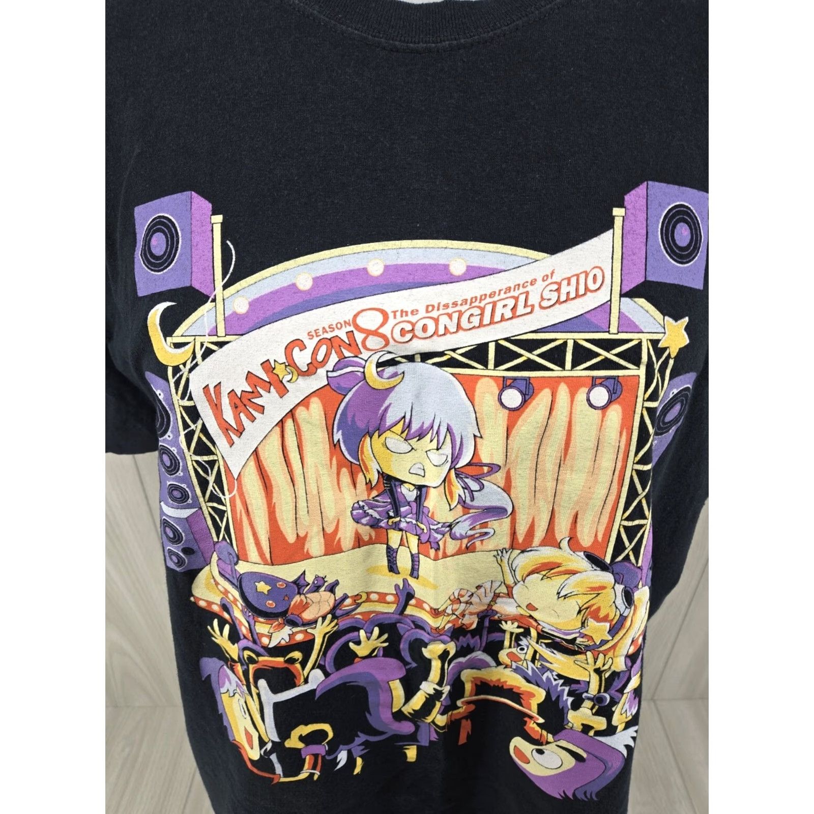 Gildan VINTAGE Kami Con Birmingham Alabama Anime Graphic T-Shirt XL Men Black Cotton Logo Short Sleeve Crew Neck Kami Con 90s Theme Convention UFO Spaceship Size US XL / EU 56 / 4 - 3 Thumbnail
