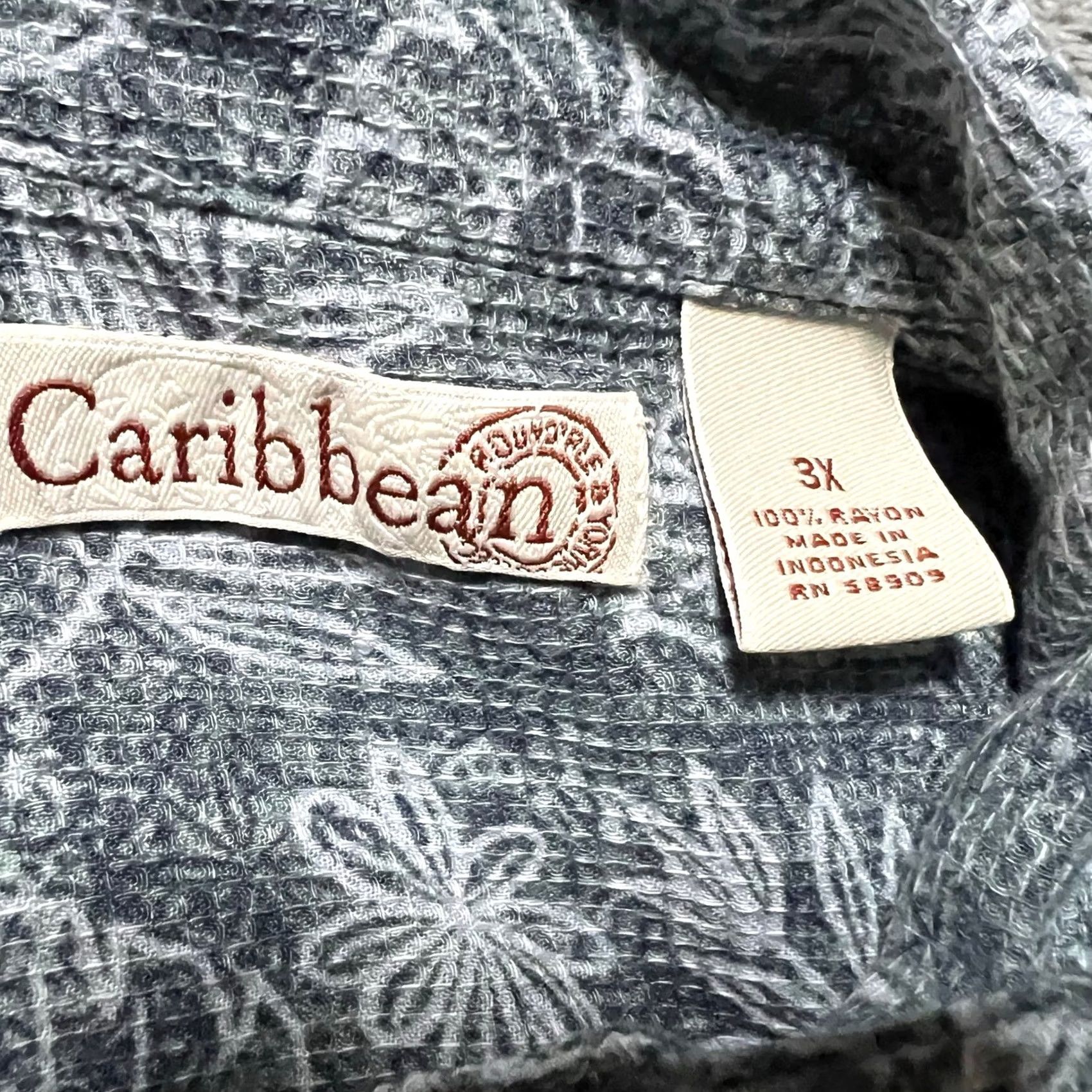 ALOHAS Caribbean Shirt 3XL Blue Short Sleeve Hawaiian Floral Button Up Aloha Mens Size US XXL / EU 58 / 5 - 6 Thumbnail