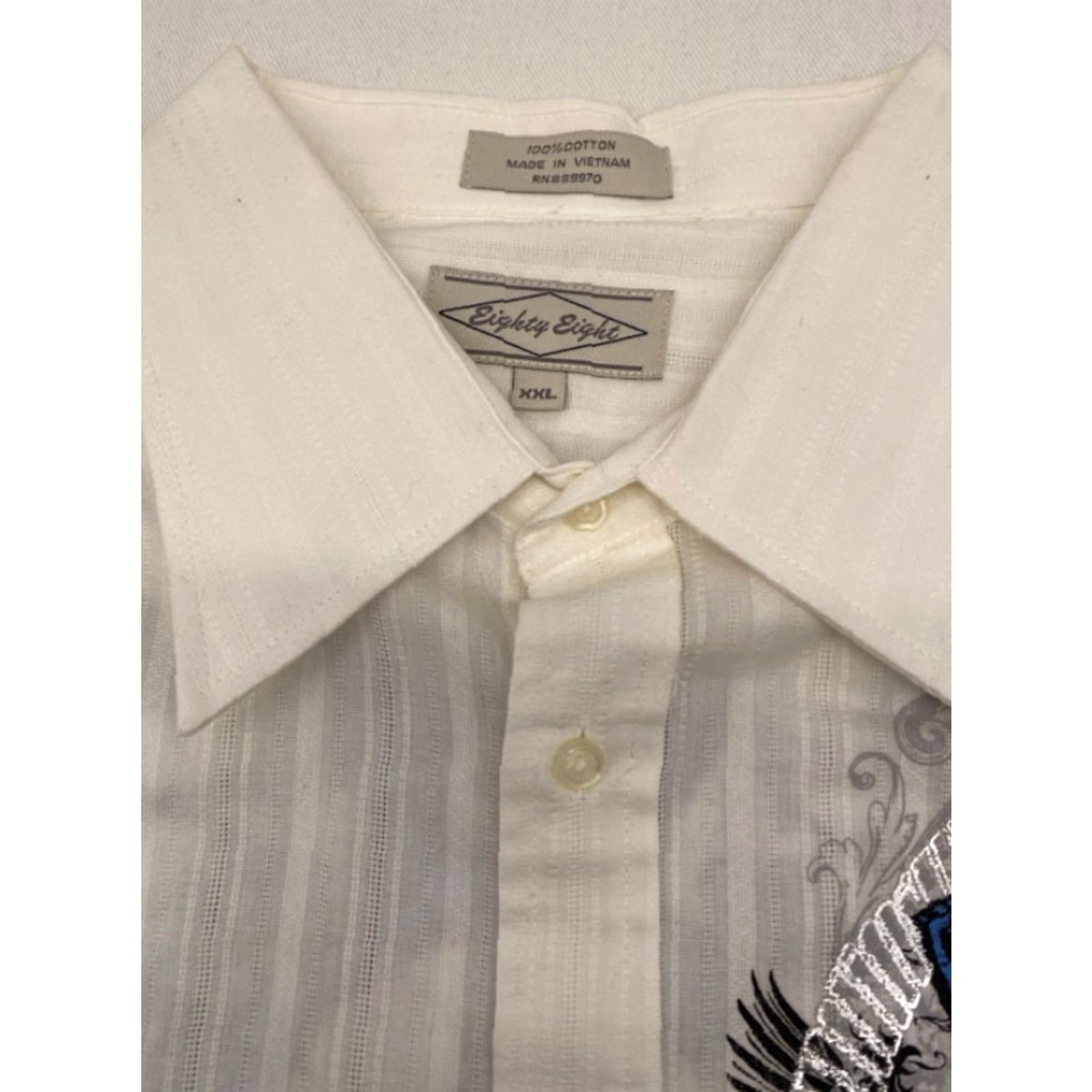 Vintage NWT Eighty Eight Mens 2XL Long Sleeve Button Up Grundge Gothic Cotton Shirt Size US XXL / EU 58 / 5 - 6 Thumbnail