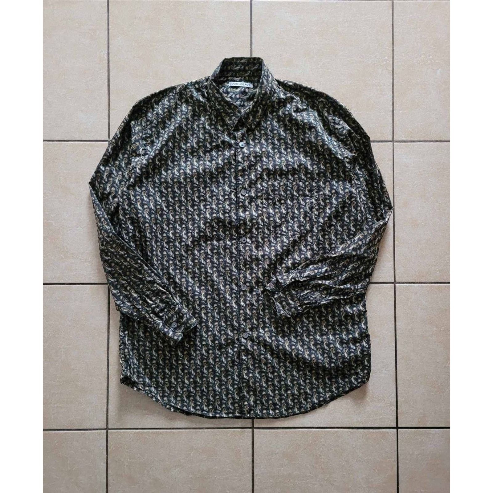 Our Legacy Our Legacy initial shirt reversed green paisley Size US M / EU 48-50 / 2 - 2 Thumbnail