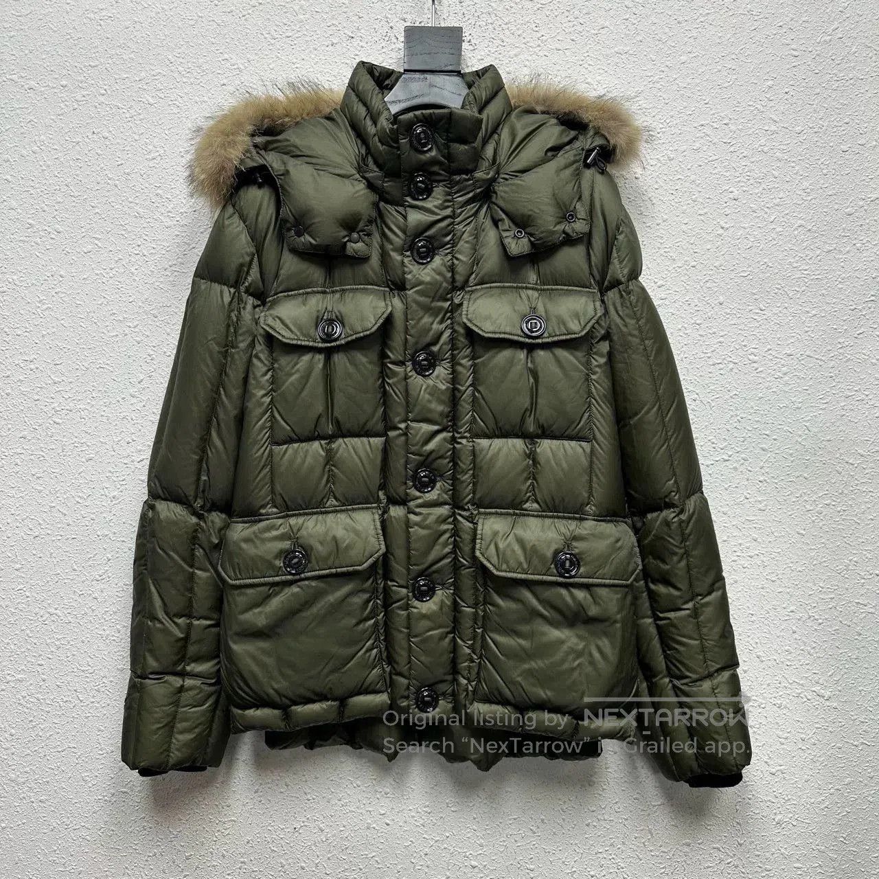 Moncler Moncler Military Green Fox Fur Collar Puffer. Size XL / US 12-14 / IT 48-50 - 1 Thumbnail