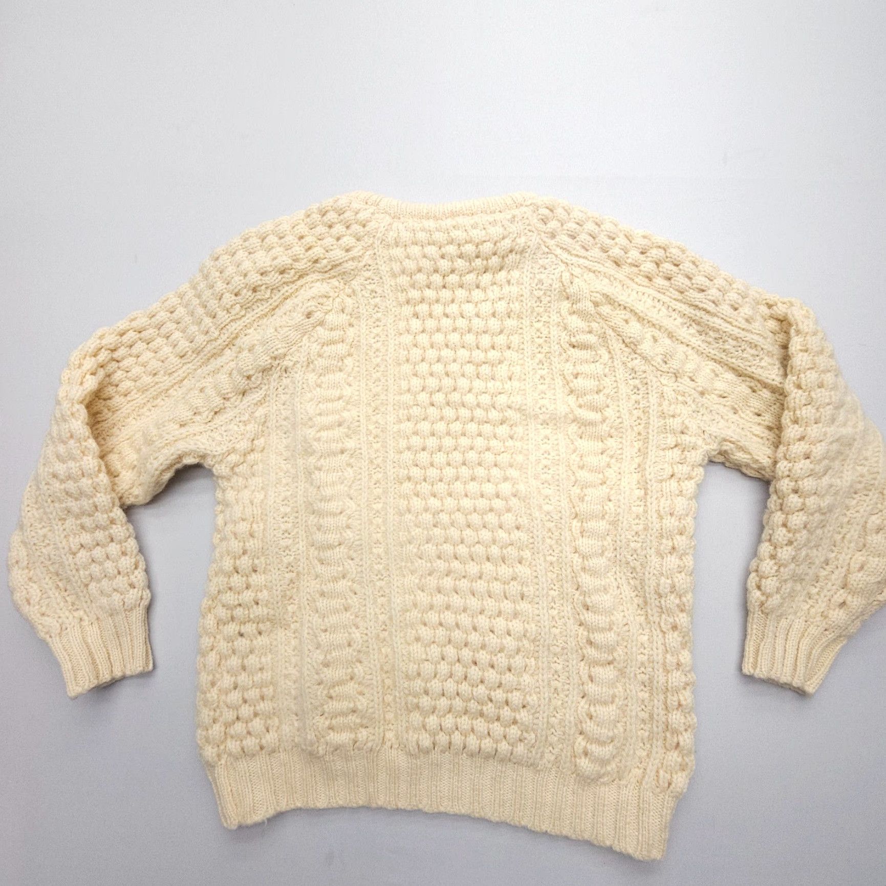 Vintage Forge House Knitwear Wool Sweater Womens XL Heavyweight Cable Knit Ireland Ivory Pullover - London Theme, Knit, Cold Weather Women XL Size XL / US 12-14 / IT 48-50 - 2 Thumbnail