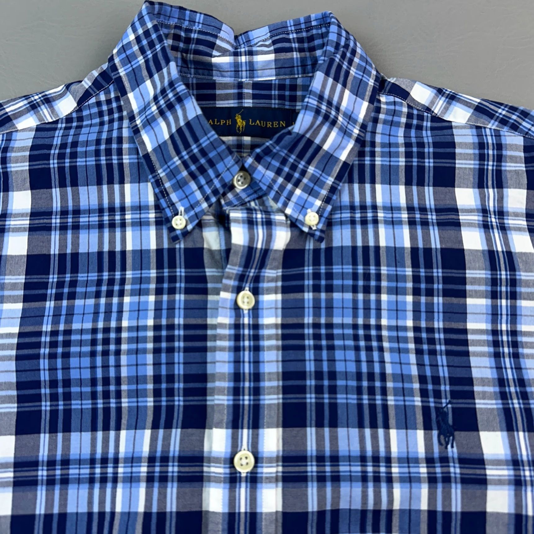 Ralph Lauren Ralph Lauren Shirt Mens Large Blue Plaid Oxford Long Sleeve Button Down Preppy Size US L / EU 52-54 / 3 - 2 Thumbnail