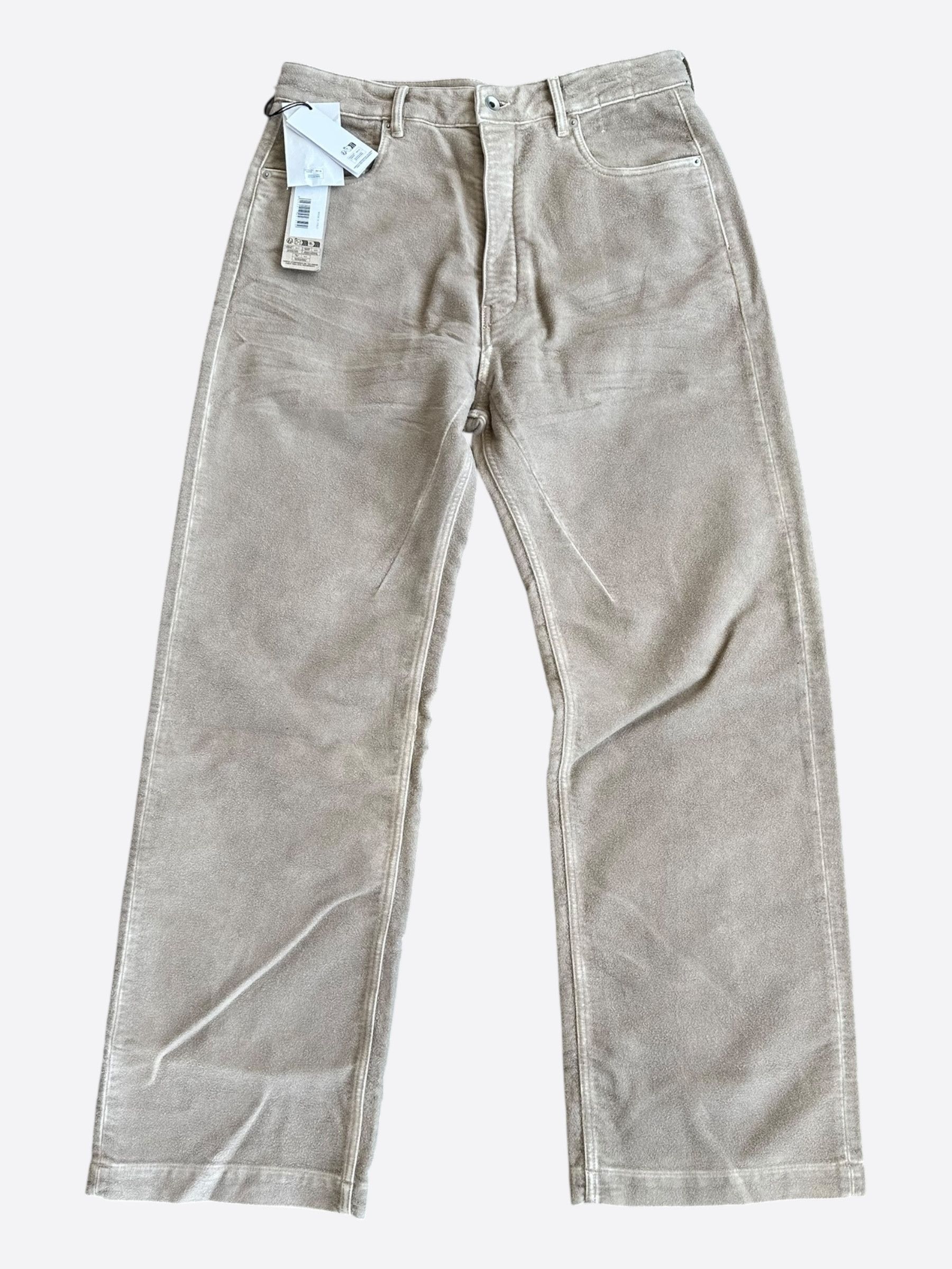Rick Owens Rick Owens Beige Geth Jeans Size US 29 - 1 Thumbnail