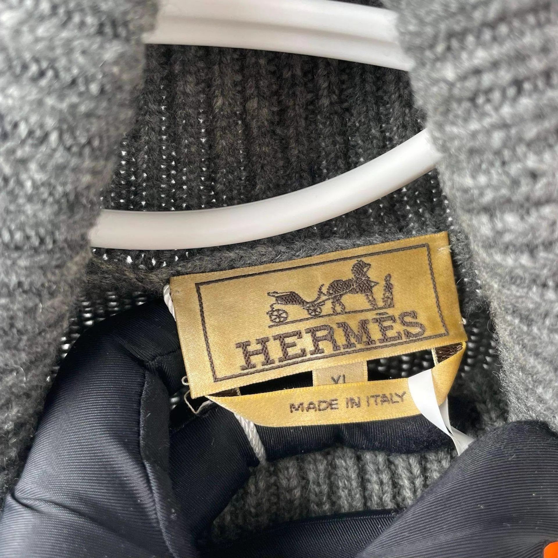 Hermes Hermes Gray Geometric Leather Patchwork Cardigan XL Size US XL / EU 56 / 4 - 6 Thumbnail
