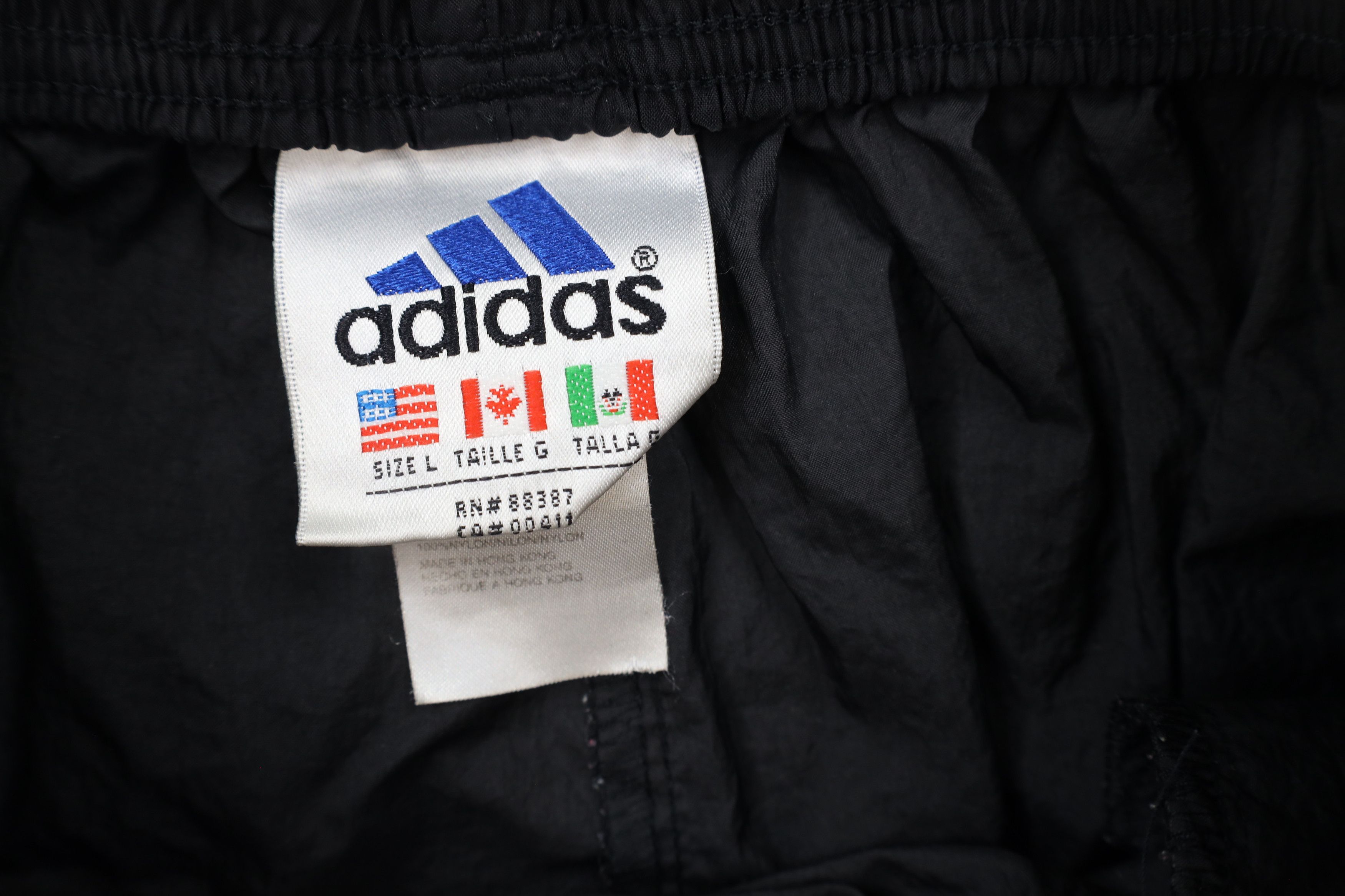 Adidas × Vintage Vintage 90s Adidas Out Striped Nylon Joggers Pants Black Size US 34 / EU 50 - 8 Thumbnail