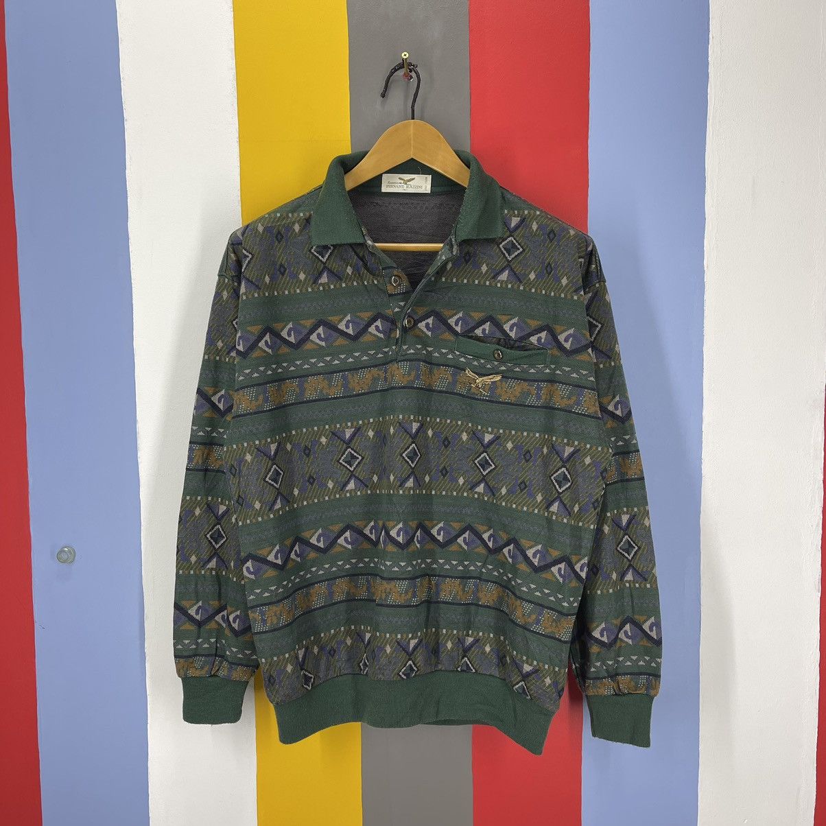 Other Vintage Style FERNAND RAZZINI Polo Sweatshirt #1399/AW Size US M / EU 48-50 / 2 - 1 Thumbnail