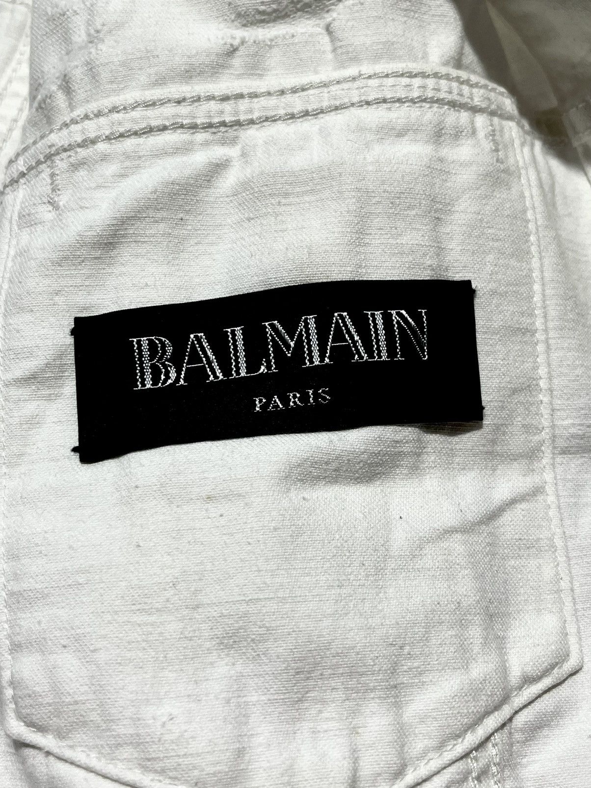 Balmain Balmain White Destroyed Distressed Denim Jacket Size US S / EU 44-46 / 1 - 8 Thumbnail
