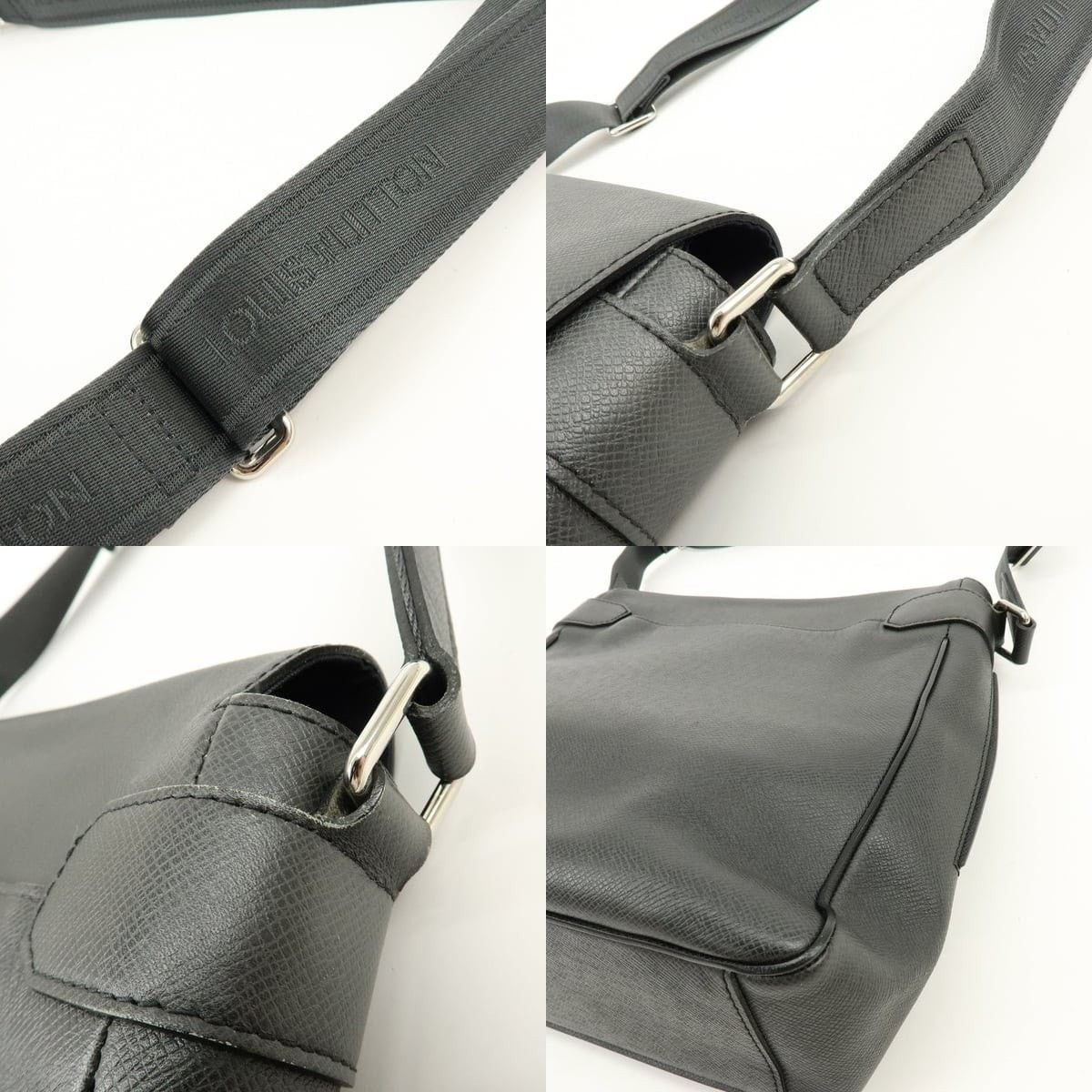 Louis Vuitton Louis Vuitton Taiga Leather Romain Messenger Bag Black Size ONE SIZE - 4 Thumbnail