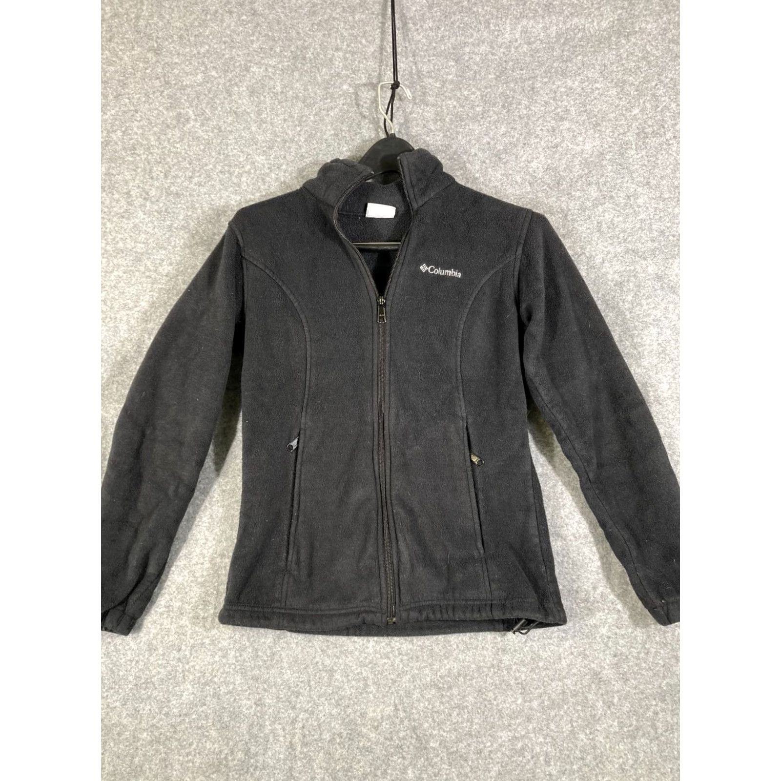 Vintage Columbia Coat Jacket Womens Medium Black Fleece Full Zip Outdoor Long Sleeve Pockets Logo Jacket Size M / US 6-8 / IT 42-44 - 3 Thumbnail