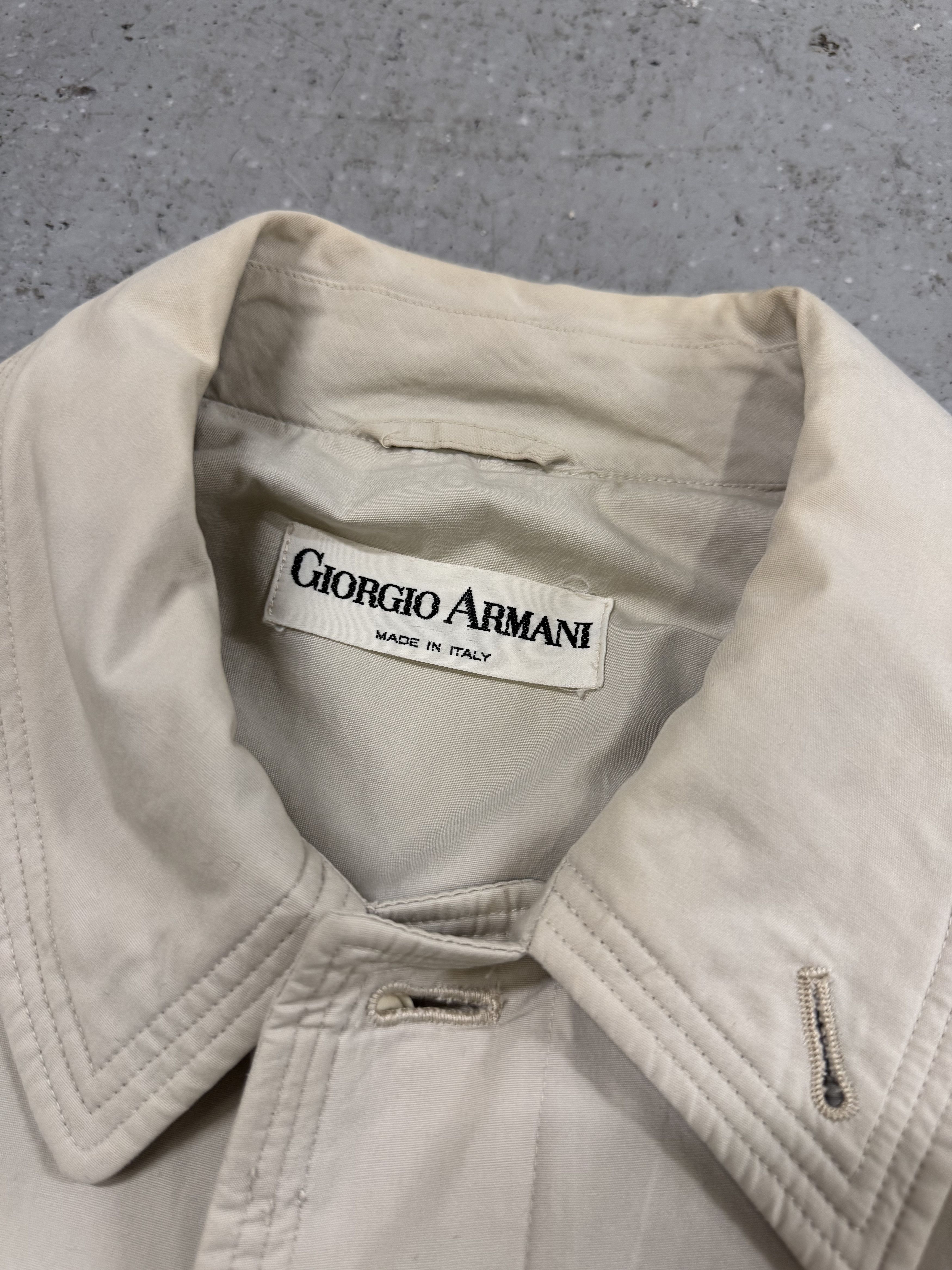 Giorgio Armani × Vintage 1990s Giorgio Armani Beige Trench Coat Size US M / EU 48-50 / 2 - 4 Thumbnail