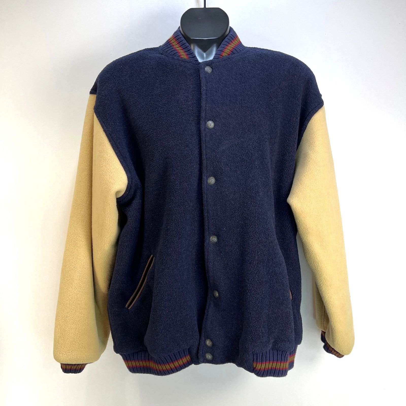 Vintage Ashworth Fleece Varsity Jacket Vintage USA Navy Blue Size US L / EU 52-54 / 3 - 1 Thumbnail