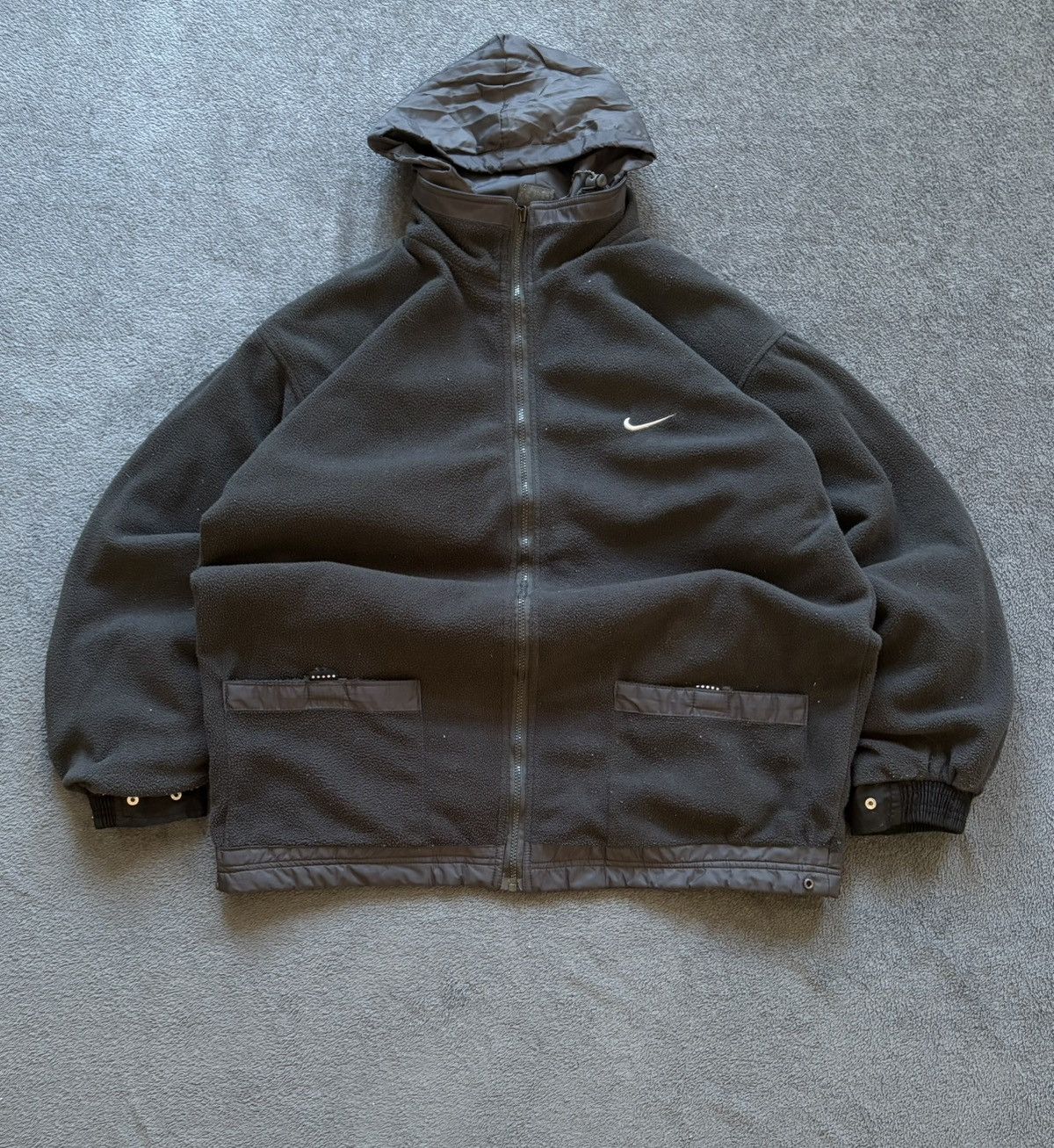 Nike 90s Nike Vintage Fleece Double Sided Big Logo Retro Jacket Size US L / EU 52-54 / 3 - 5 Thumbnail