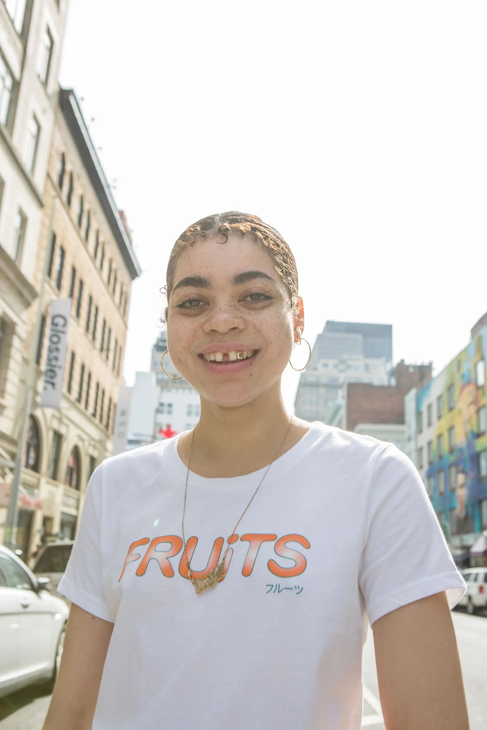 image of Fruits X Opening Ceremony Logo Tee in White, Women's (Size Small)