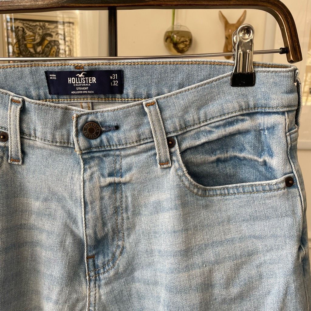 Hollister Hollister Straight Leg Epic Flex Light Wash Jeans 31 x 31 Size US 31 - 2 Thumbnail