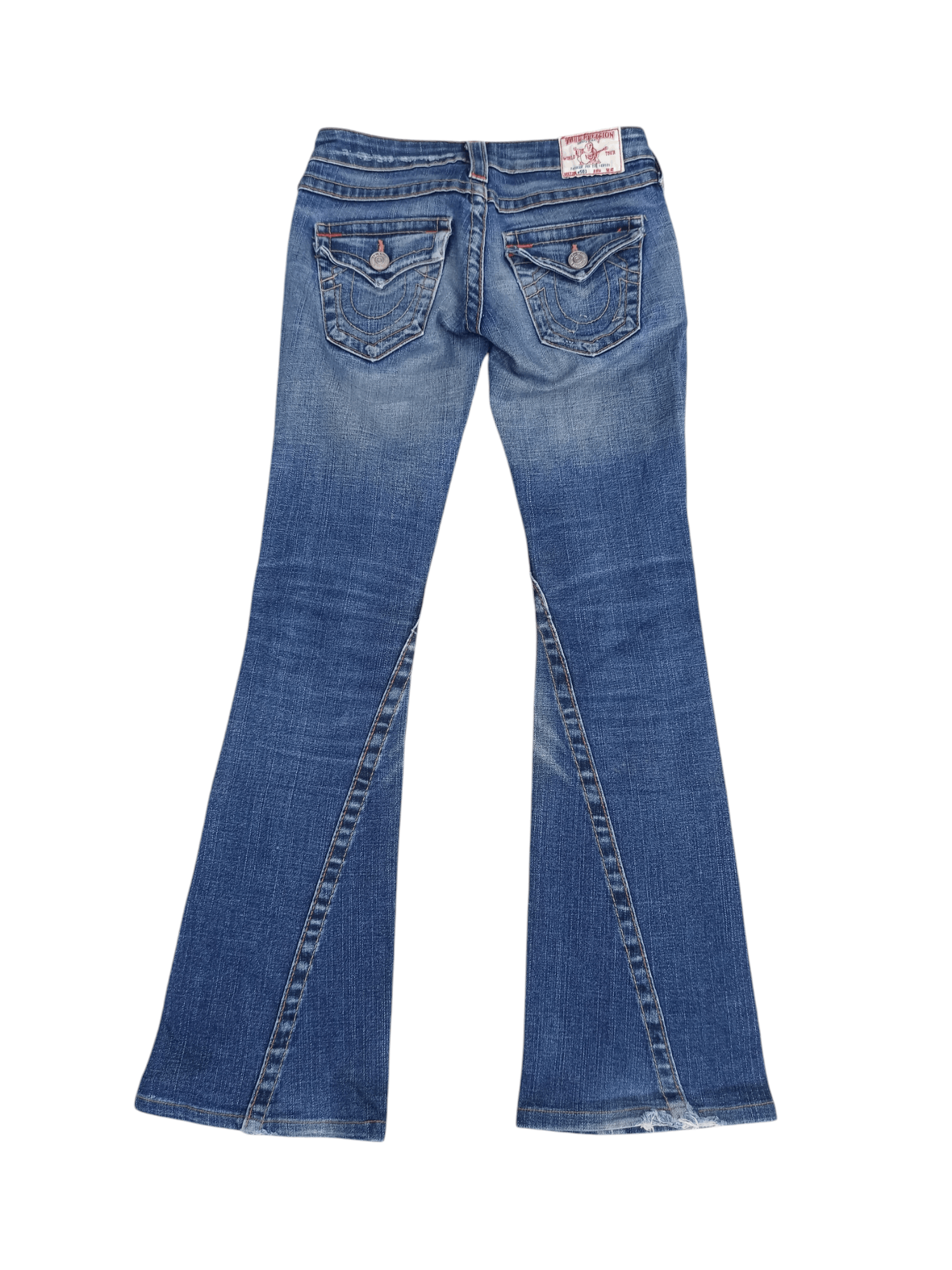 True Religion True Religion Low Rise Distressed Flare Jeans Size 25" / US 0 / IT 36 - 2 Thumbnail