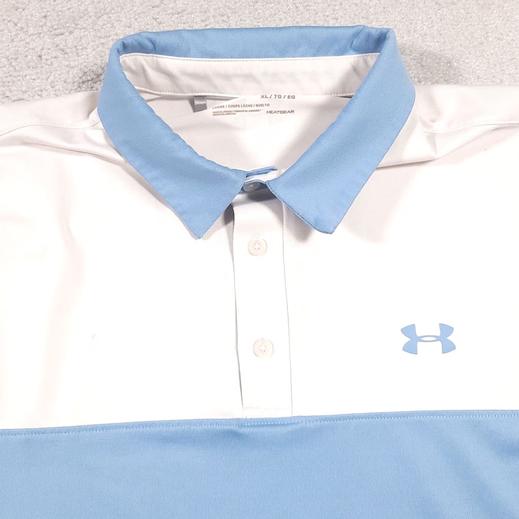 Under Armour Under Armour Polo Mens XL Blue White Colorblock Heatgear Golf Loose Fit Grunge Size US XL / EU 56 / 4 - 4 Thumbnail