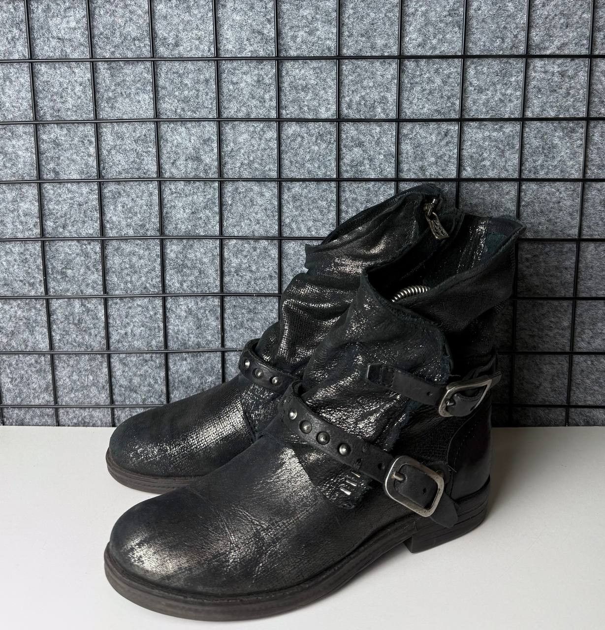 Japanese Brand A.S.98 Airstep Ankle Biker Boots Gliter Size US 8 / IT 38 - 1 Thumbnail