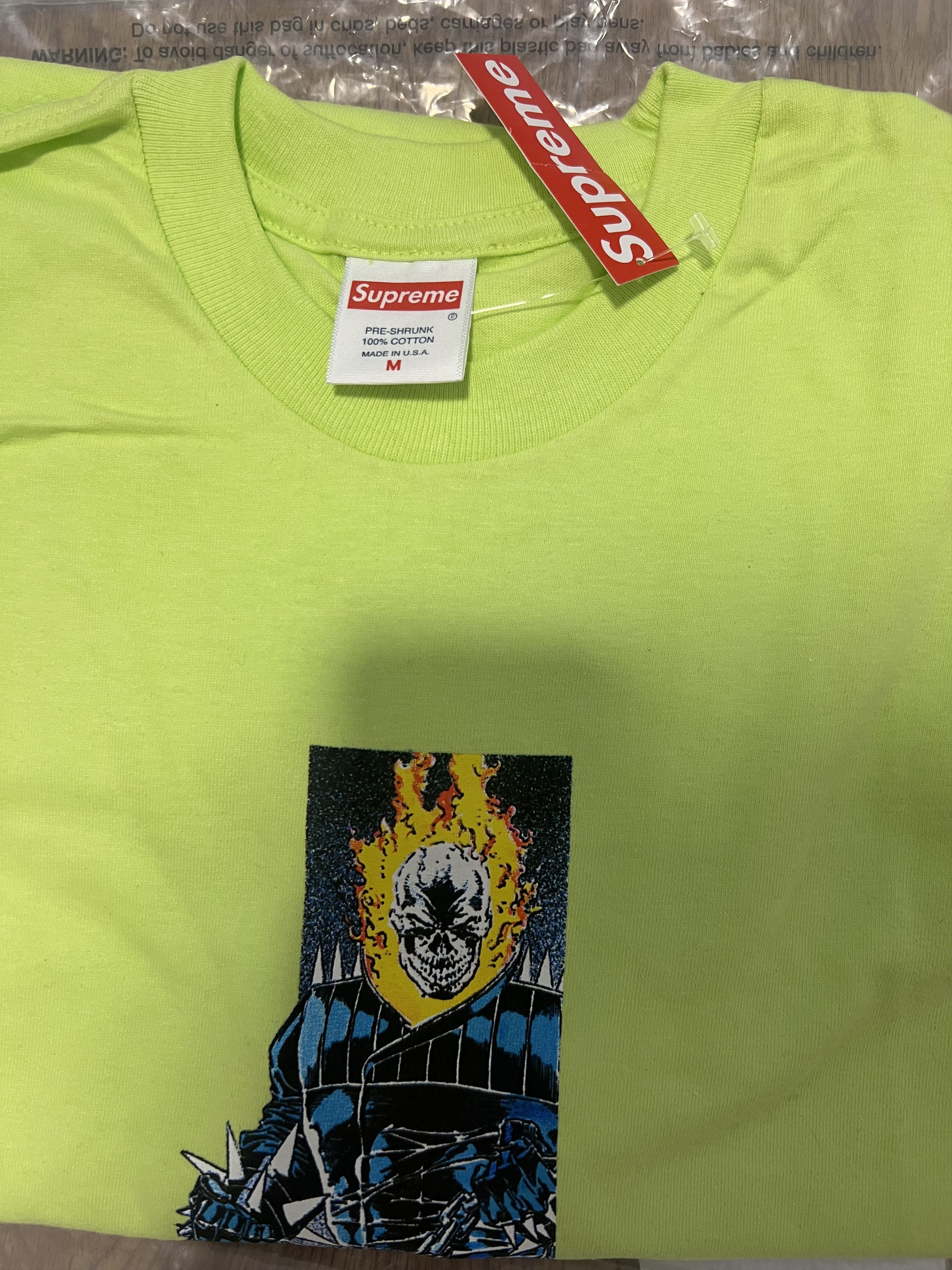 Supreme Supreme Ghost Rider Tee in Neon Green Size Medium Size US M / EU 48-50 / 2 - 2 Thumbnail
