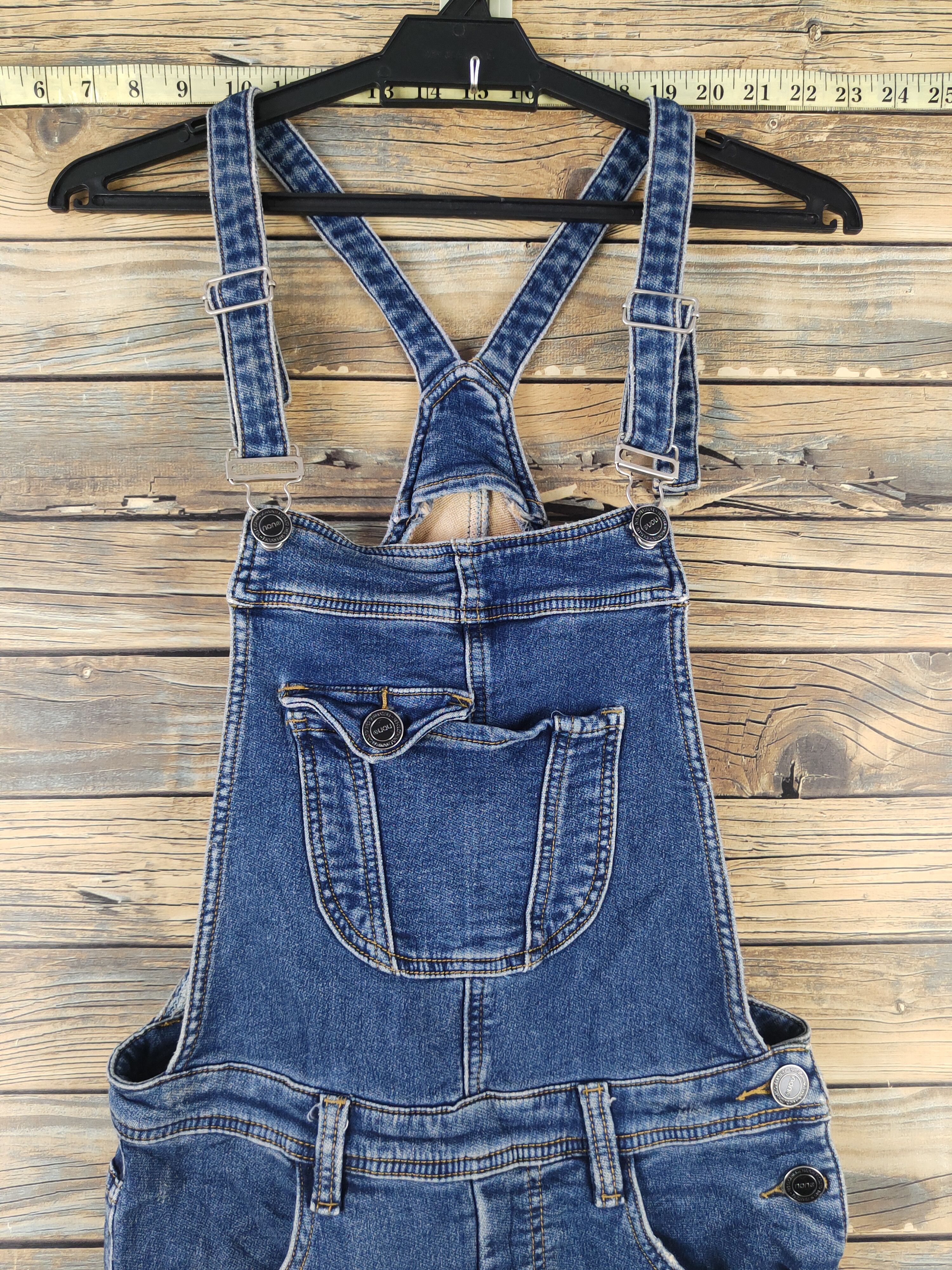 Japanese Brand × Vintage Vintage Nono Dark Blue Adjustable Strap Denim Jumpsuits Size 29" - 2 Thumbnail
