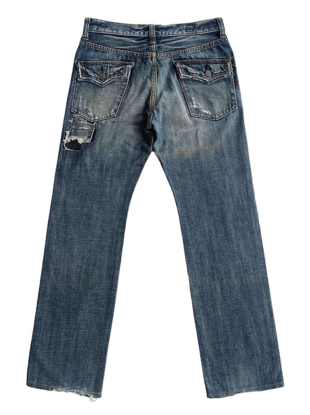 Japanese Brand Bartack Sashiko Boro Patchwork Denim Kapital Japan Size US 31 - 5 Thumbnail