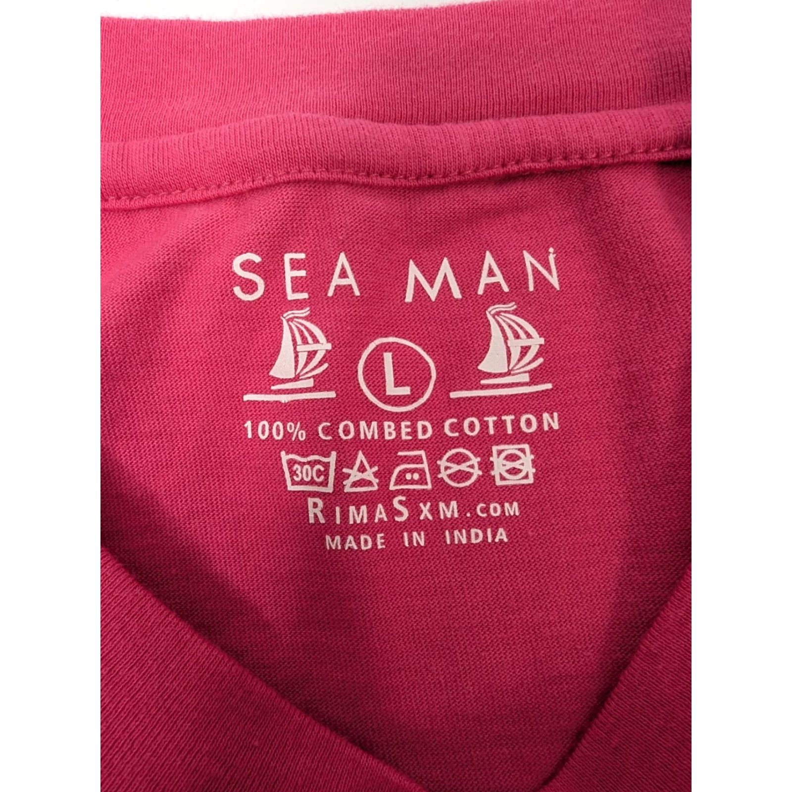 Spell Aruba Sea Man T-Shirt Pink Cotton Crew Neck Short Sleeve Large Men Beach Fish Graphic Print Size US L / EU 52-54 / 3 - 6 Thumbnail