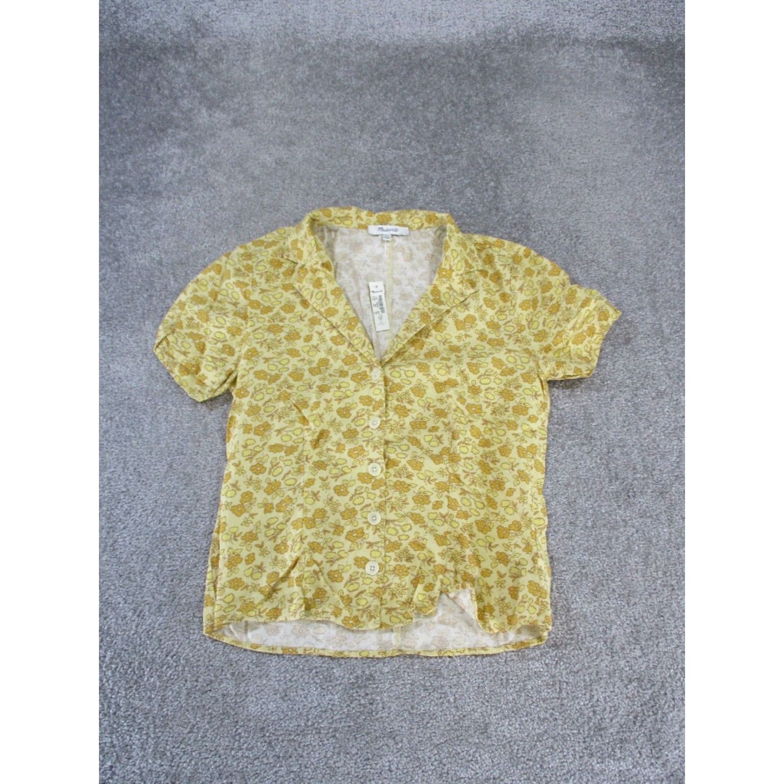 Madewell Madewell Shirt Womens Xxs Yellow Floral Linen New Size XXS / US 00 / IT 34 - 2 Thumbnail