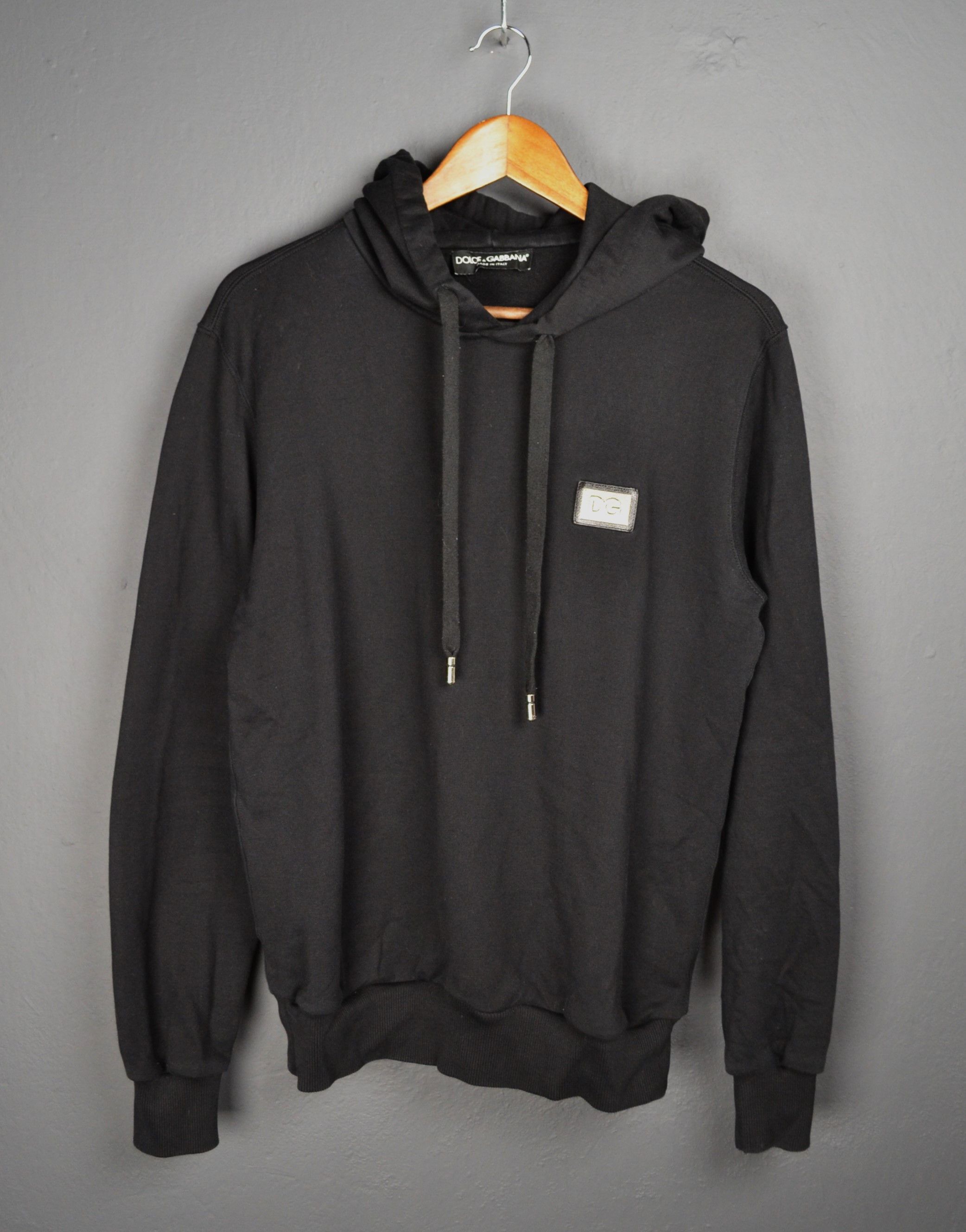 Dolce & Gabbana Dolce & Gabbana Black Cotton Hoodie DG Metal Plate Logo 48 M Size US M / EU 48-50 / 2 - 3 Thumbnail