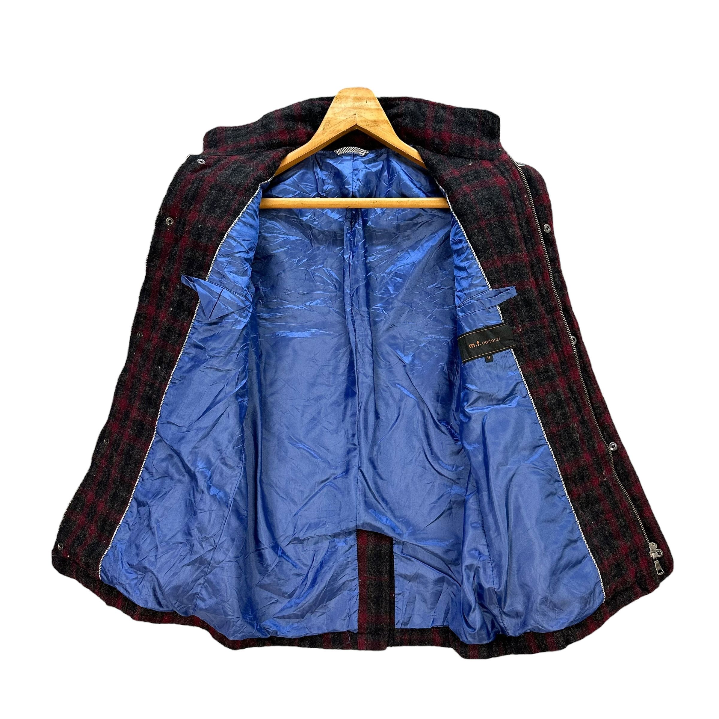 Japanese Brand MF EDITORIAL Red Checked Tartan Turtleneck Jacket #A40-0919 Size M / US 6-8 / IT 42-44 - 7 Thumbnail