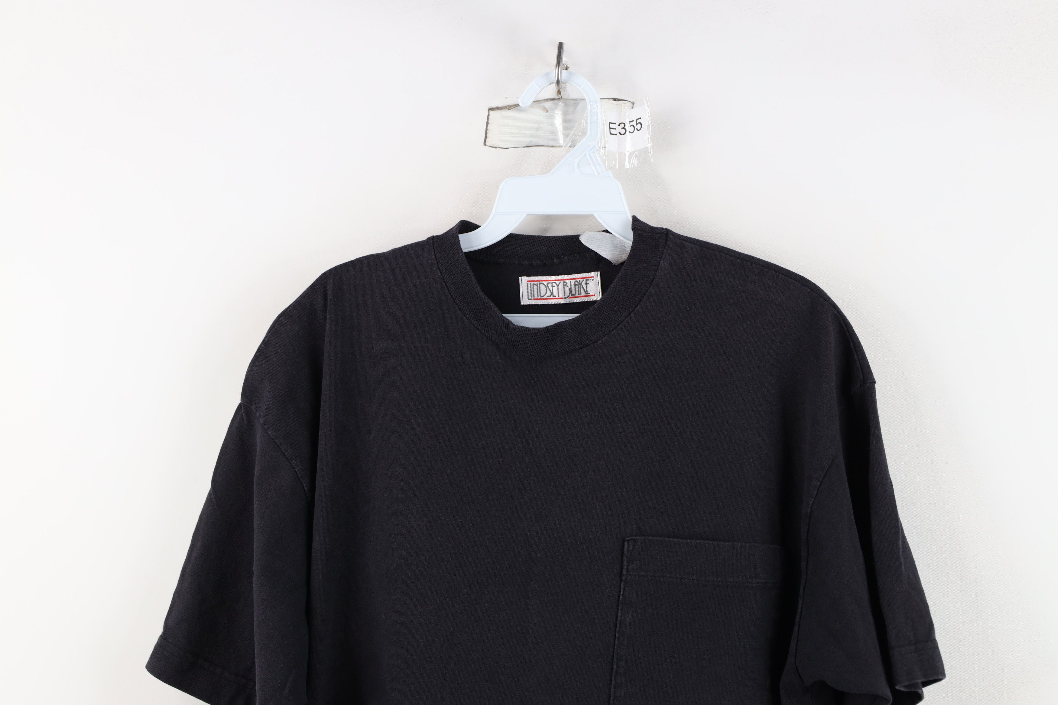 Vintage Vintage 90s Streetwear Blank Cotton Pocket T-Shirt Black Size L / US 10 / IT 46 - 2 Thumbnail