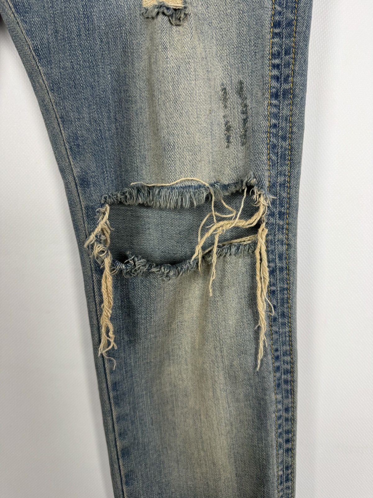 Represent Clo. Represent Destroyer Indigo Skinny Jeans Distressed Denim 30 Size US 30 / EU 46 - 6 Thumbnail