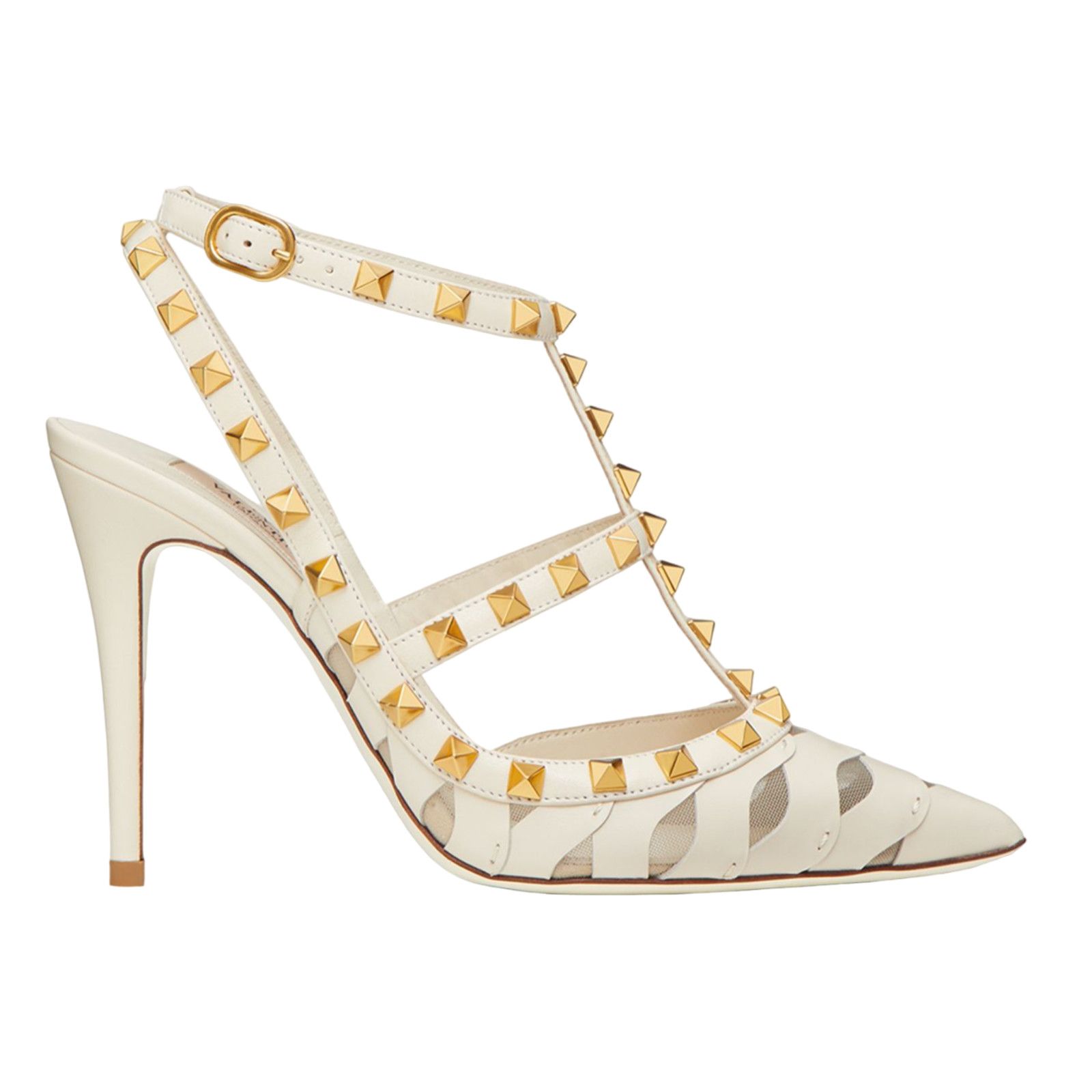 Valentino Rockstud Wave Embroidery Ankle Strap Classic Heel Pump 41 Size US 11 / IT 41 - 1 Thumbnail
