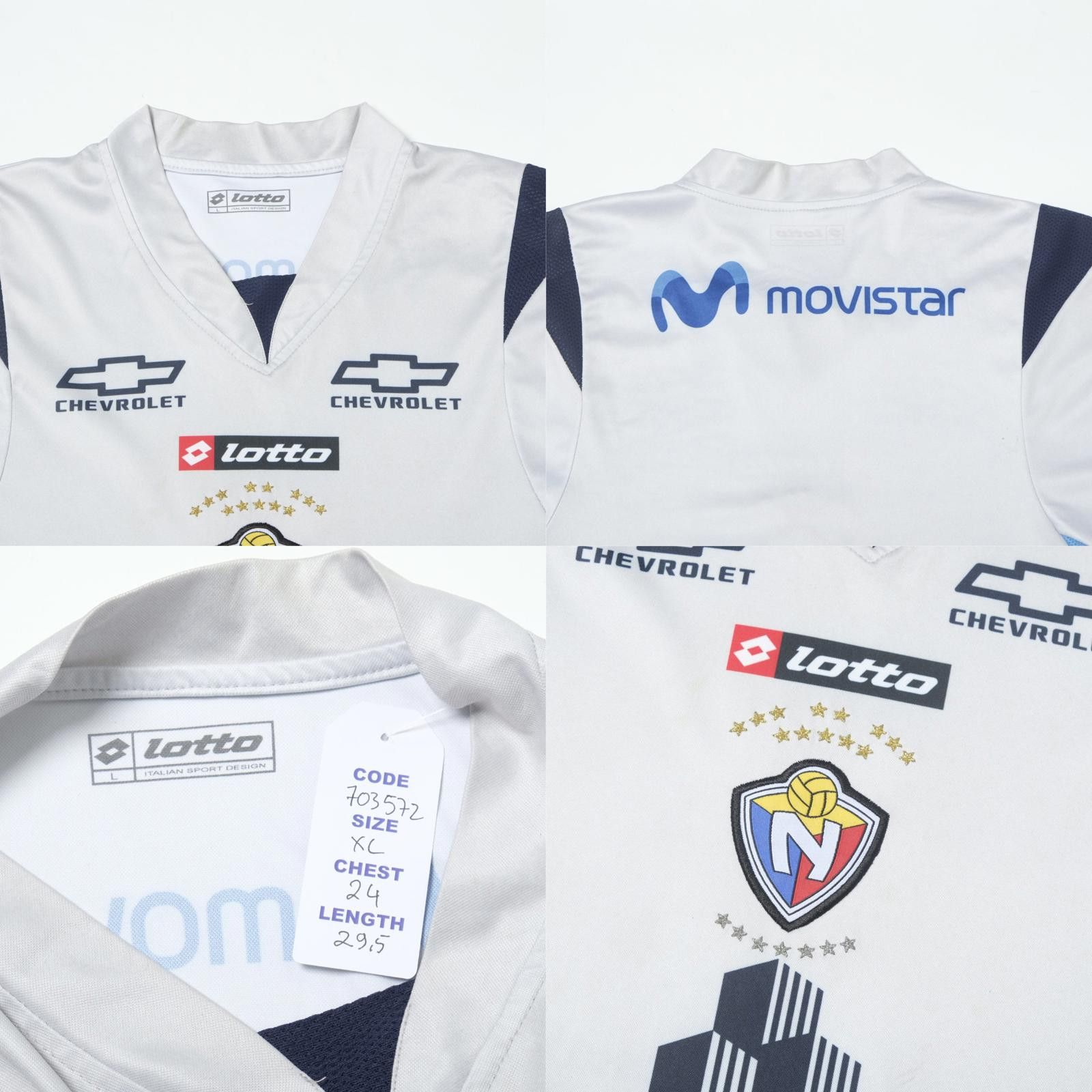 Lotto Sport 2007 Club Deportivo El Nacional (Ecuador) Away Shirt (XL) Size US XL / EU 56 / 4 - 4 Thumbnail