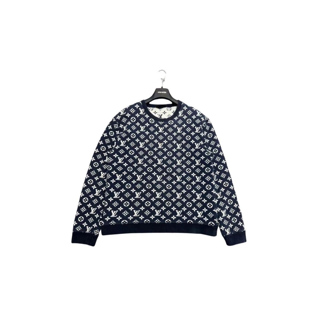 image of Louis Vuitton Monogram Crewneck in Black, Men's (Size 2XL)