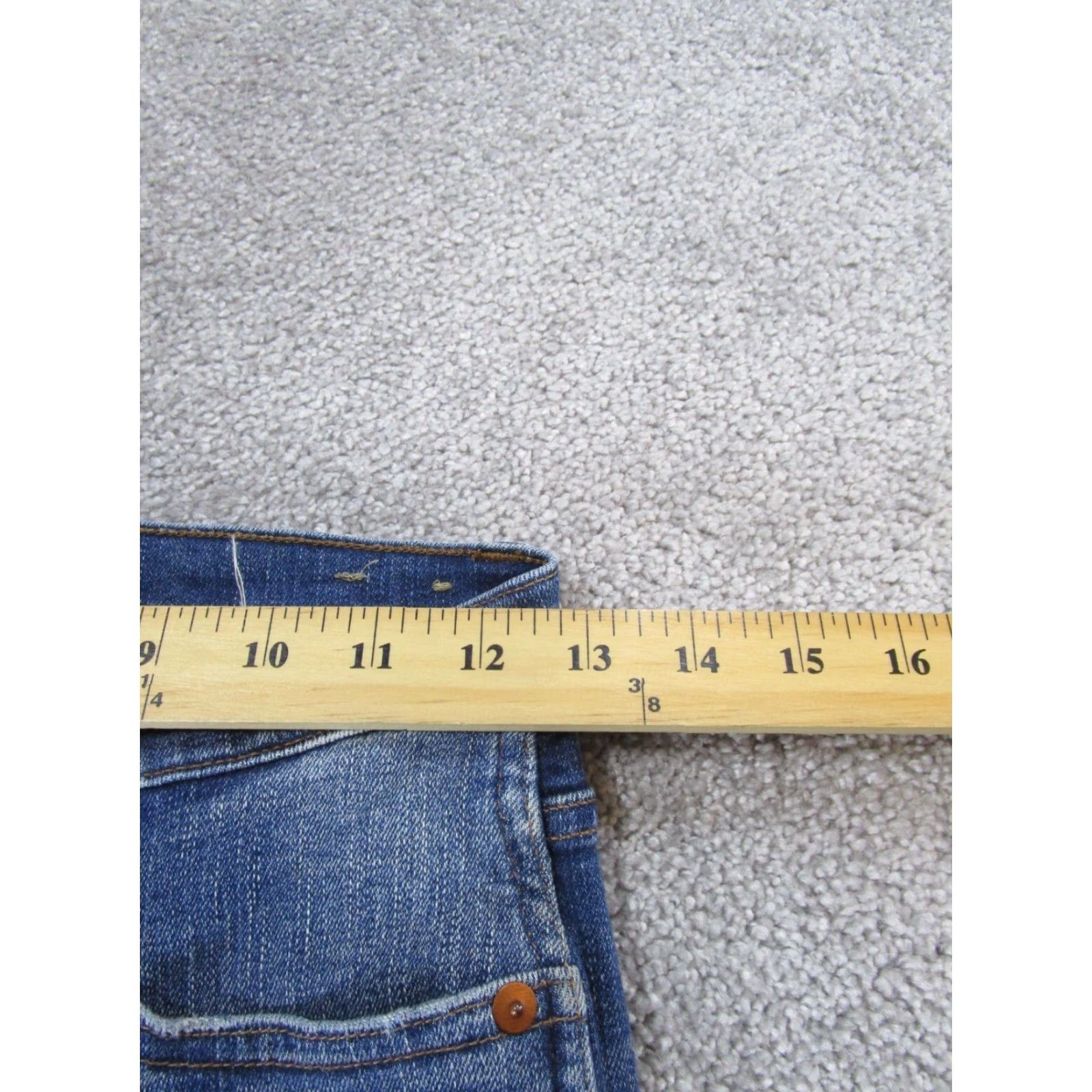 Madewell Madewell Jeans Womens 25 9" Rise Skinny Medium Wash Denim Ripped Blue Zip Zipper Size 42" / US 20 - 7 Thumbnail